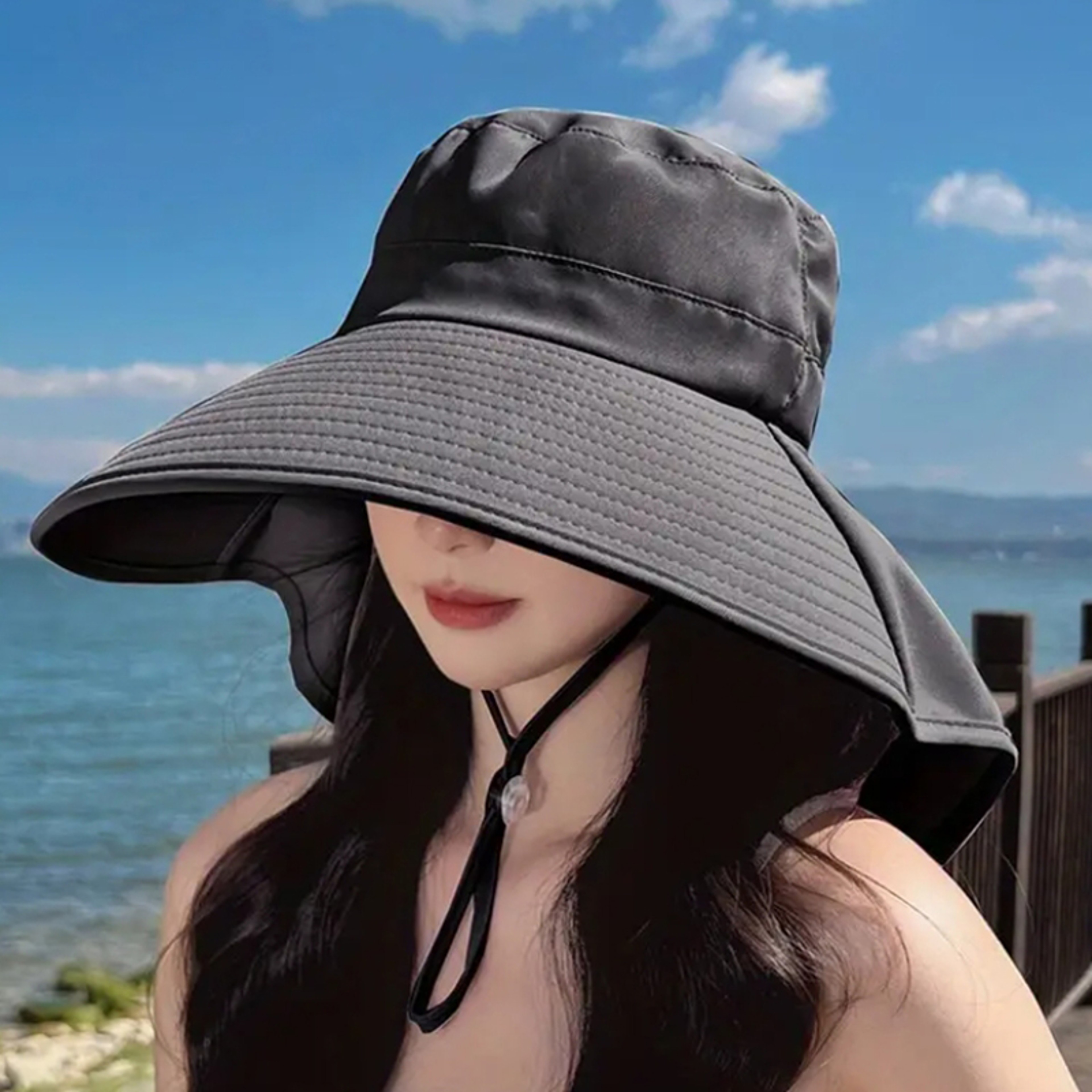 Womens Wide Brim UV Protection Sun Hat Foldable Breathable Beach Hat 6
