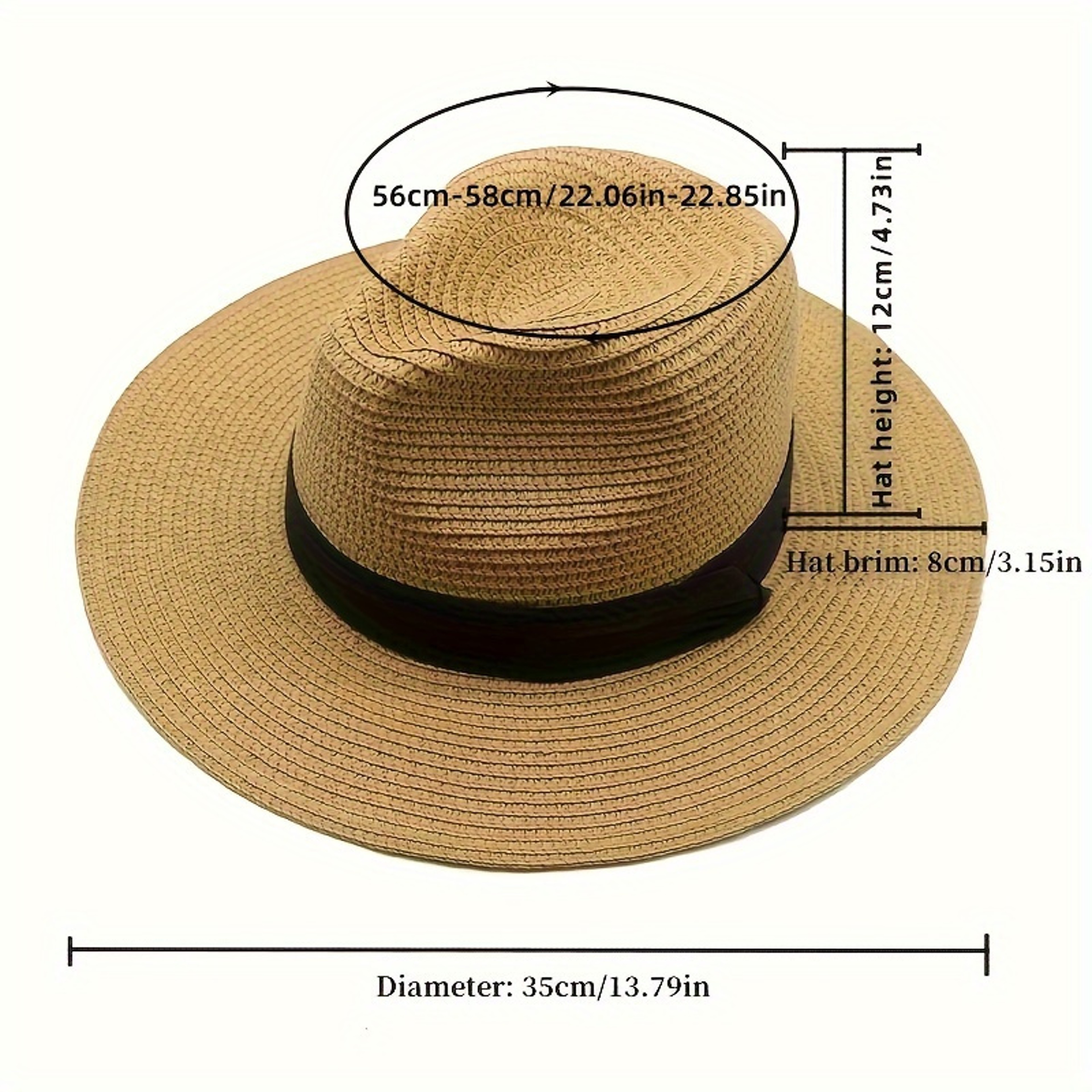 Straw Hat Summer Straw Fedora Hat with Ribbon Band – view 4