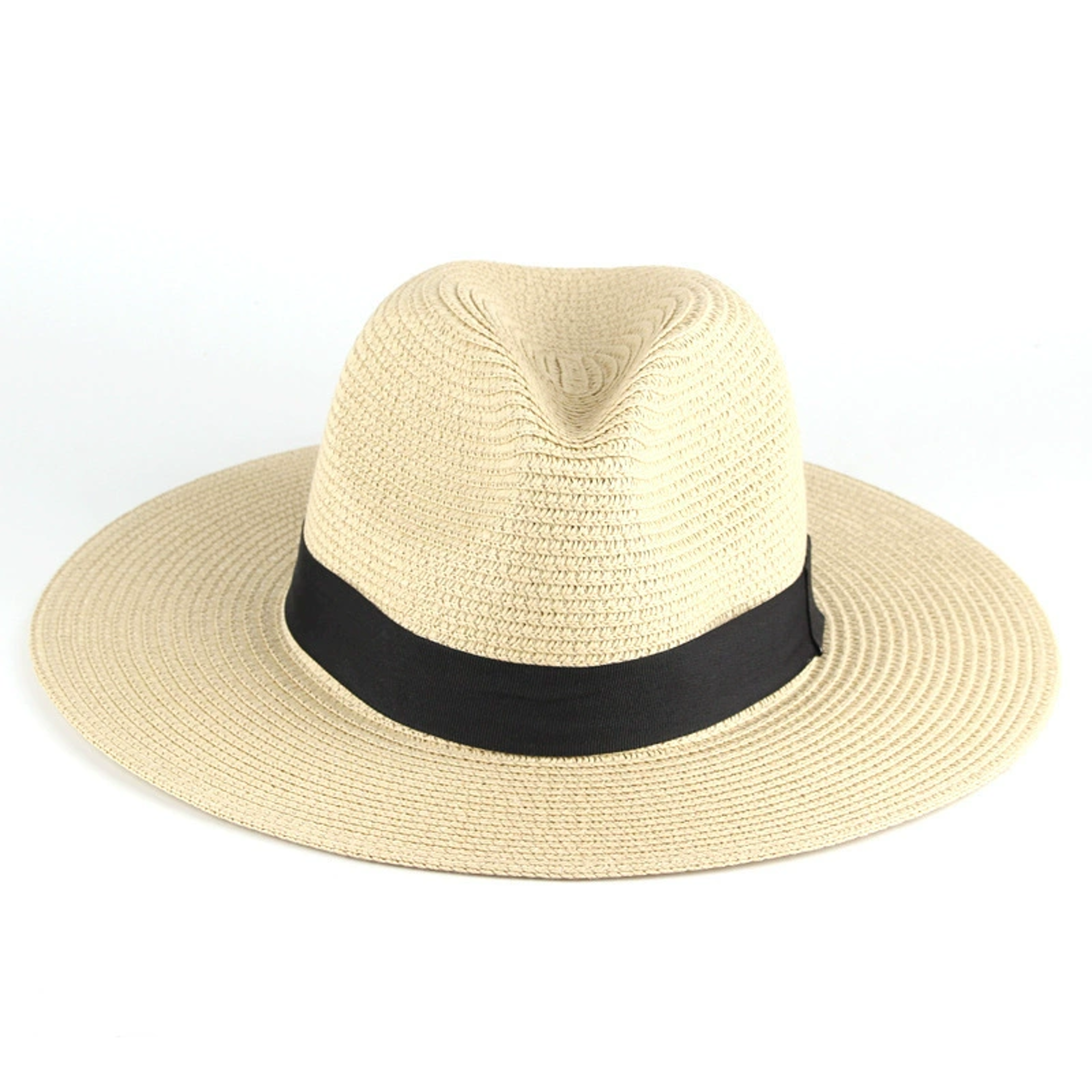 Straw Hat Summer Straw Fedora Hat with Ribbon Band – view 7