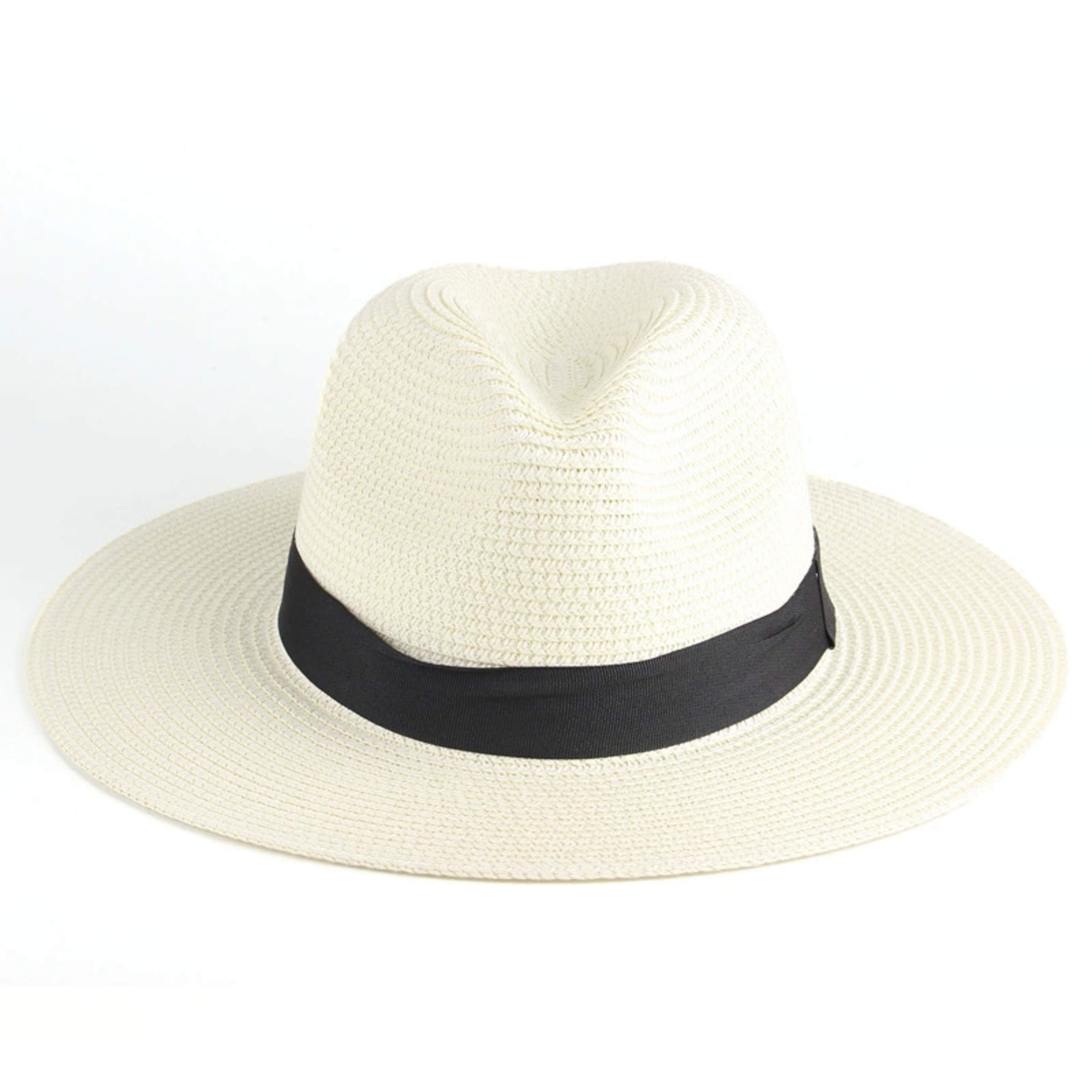 Straw Hat Summer Straw Fedora Hat with Ribbon Band – view 10