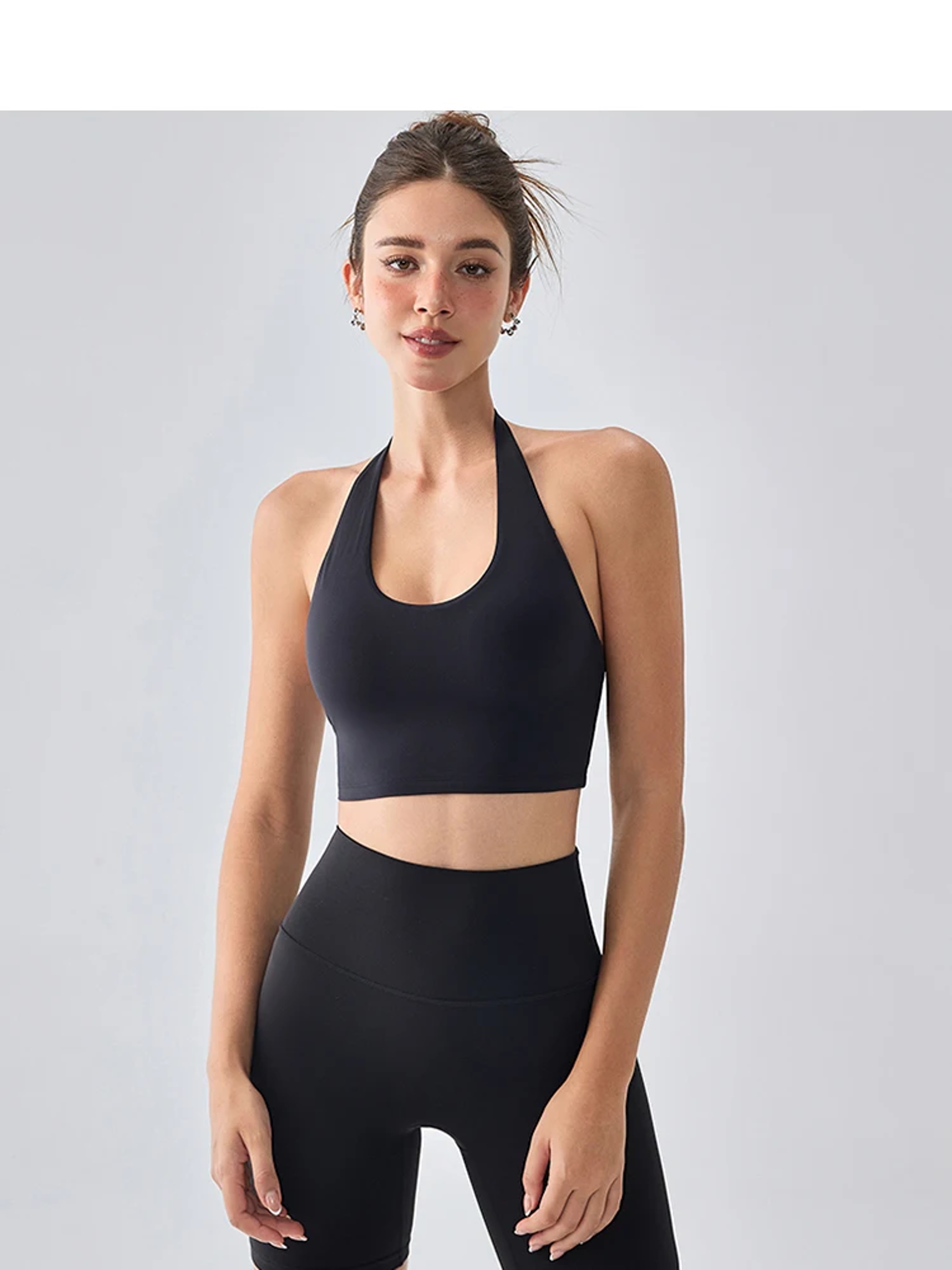 Backless Sports Bra Halter Neck Padded Workout Crop Top – view 6