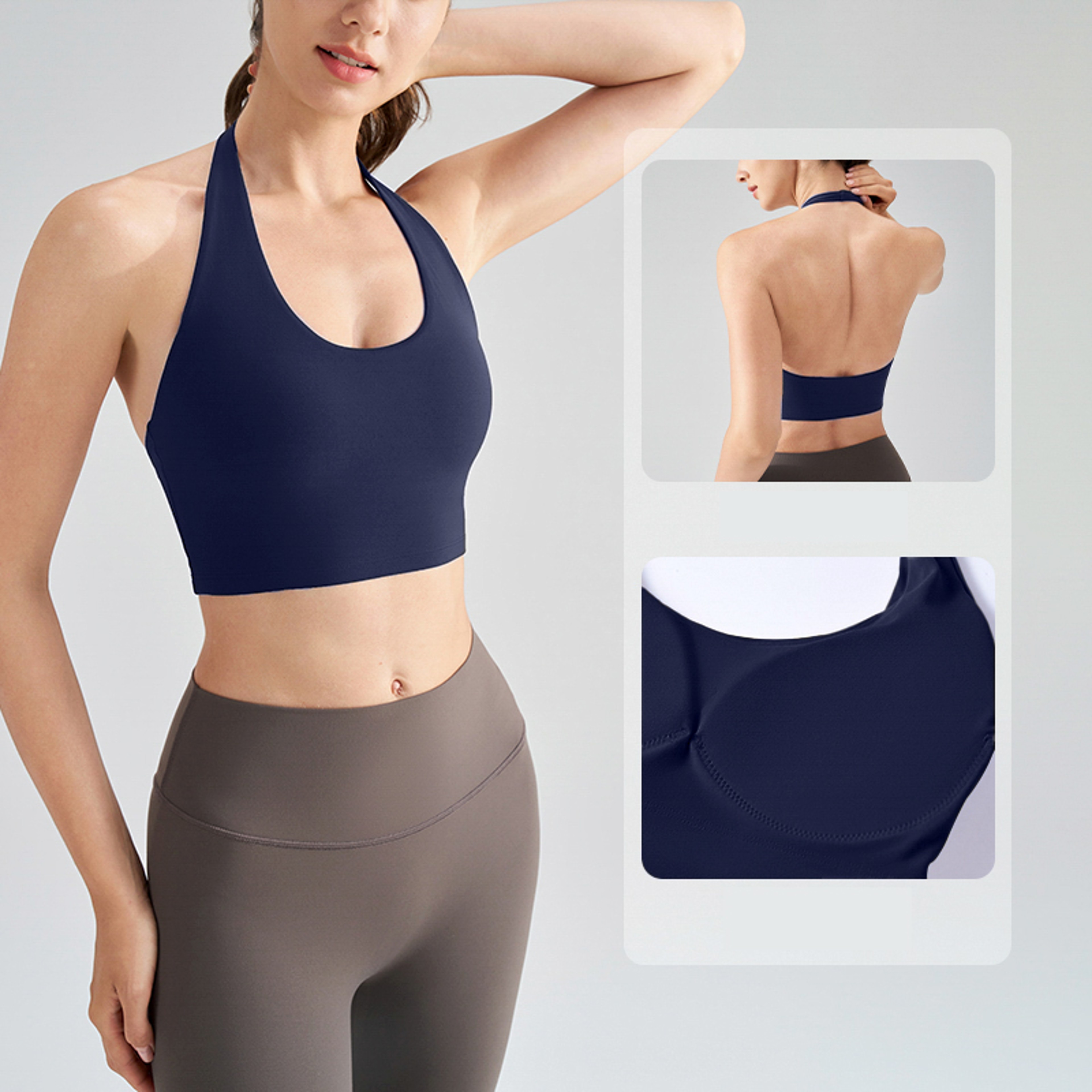 Backless Halter Padded Yoga Bra for Women – view 8