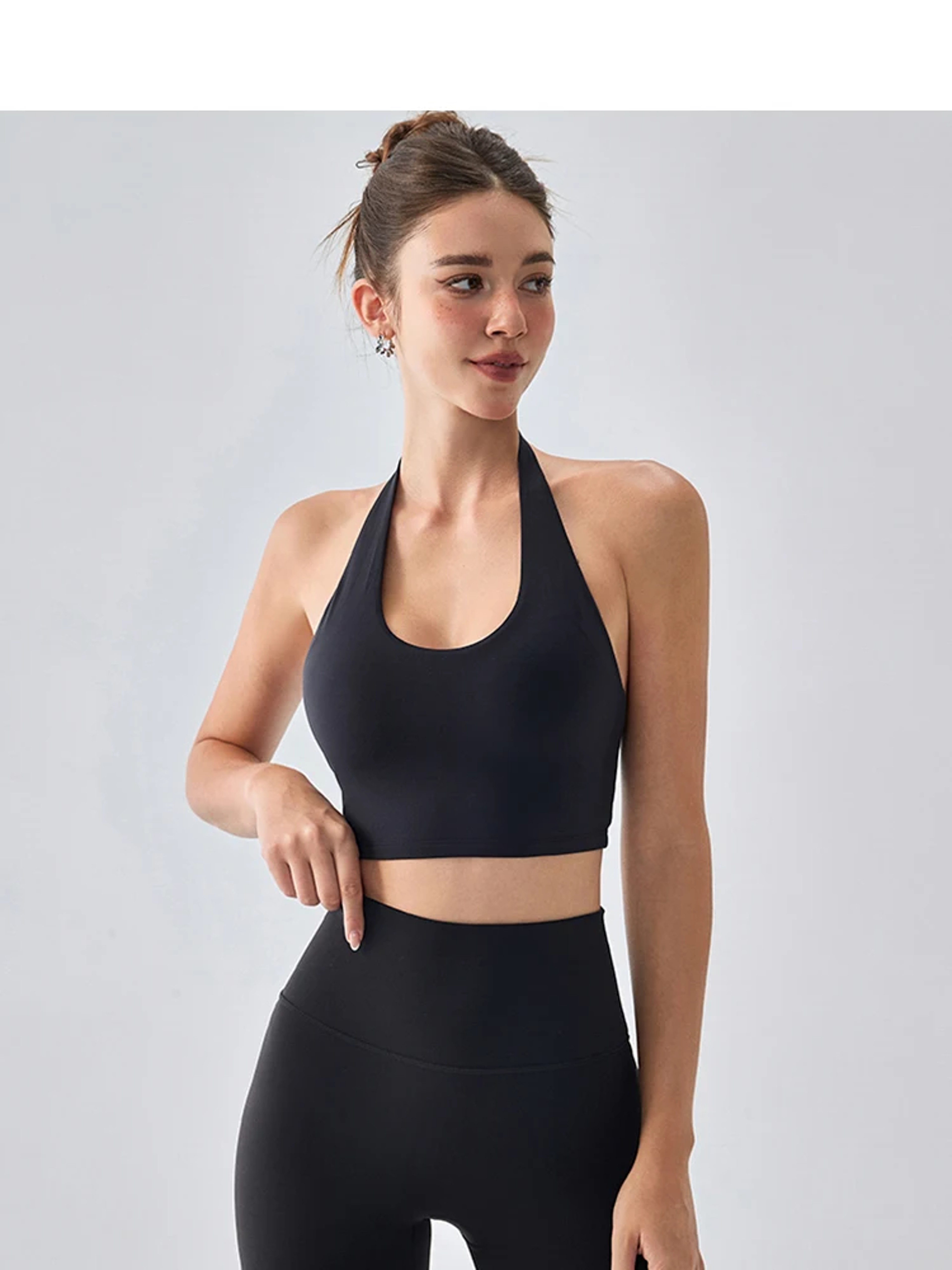Backless Halter Sports Bra with Pads for Yoga Gym and Running – view 2