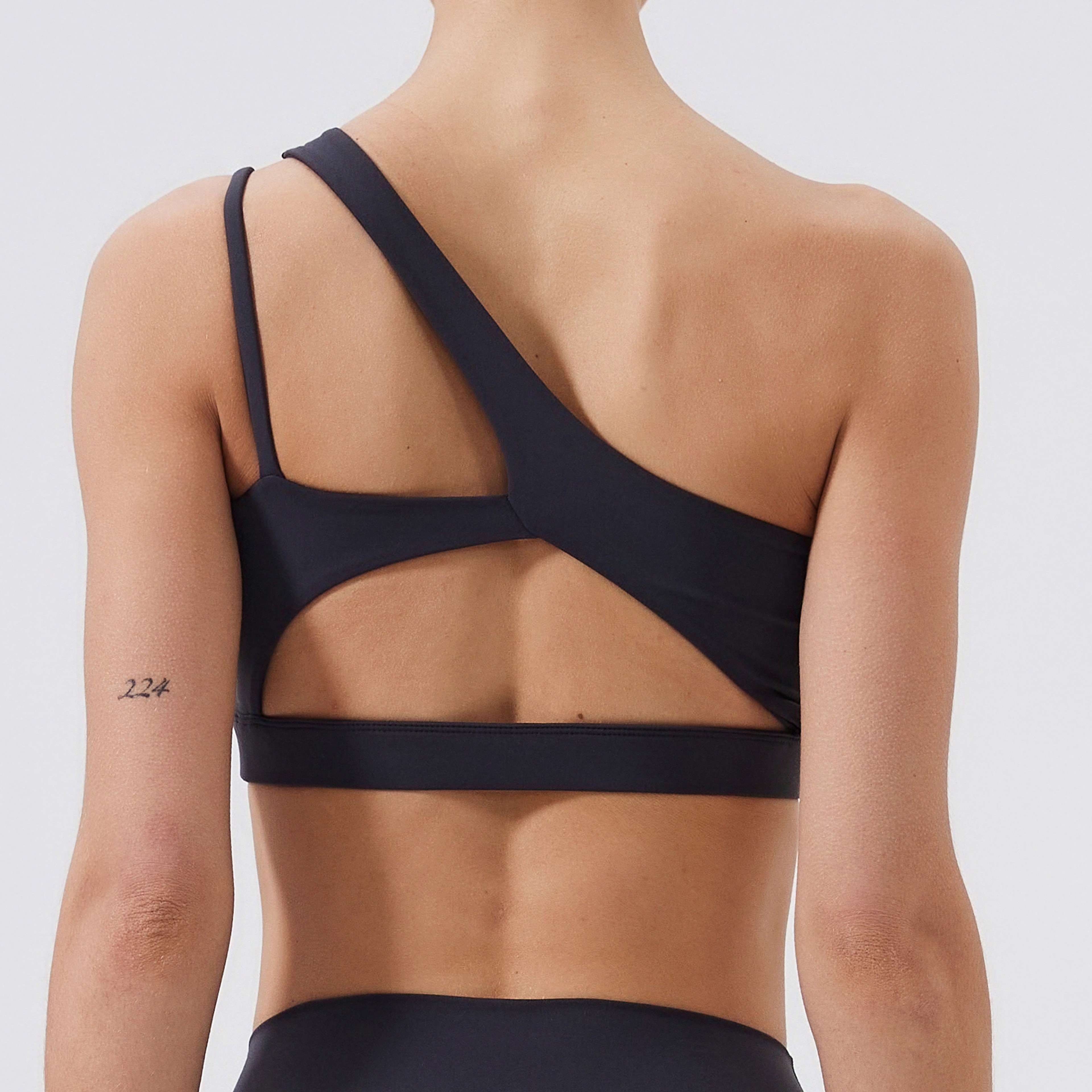 One Shoulder Sports Bra Push Up Breathable Yoga Gym Bra – view 11