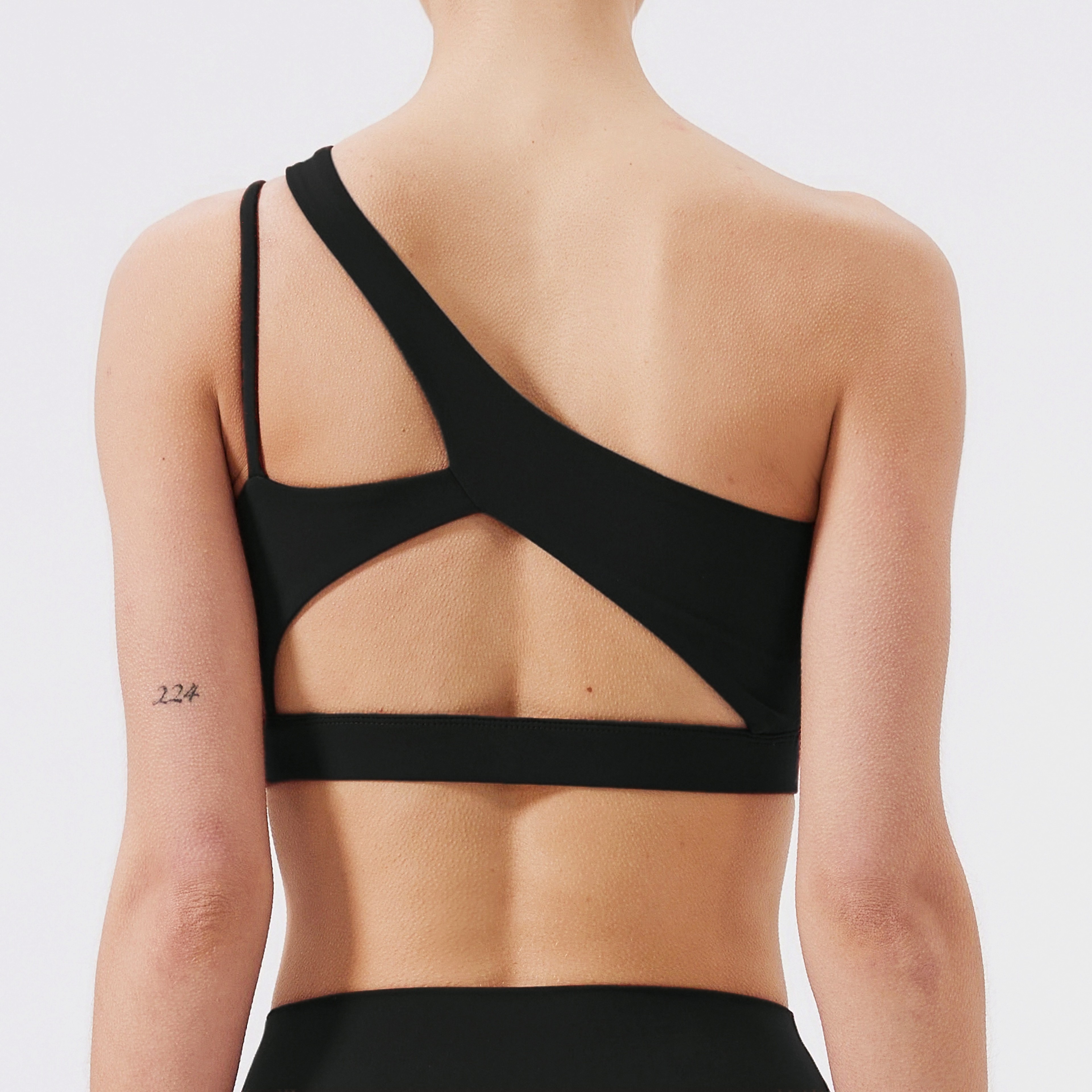 One Shoulder Sports Bra Push Up Breathable Yoga Gym Bra – view 14