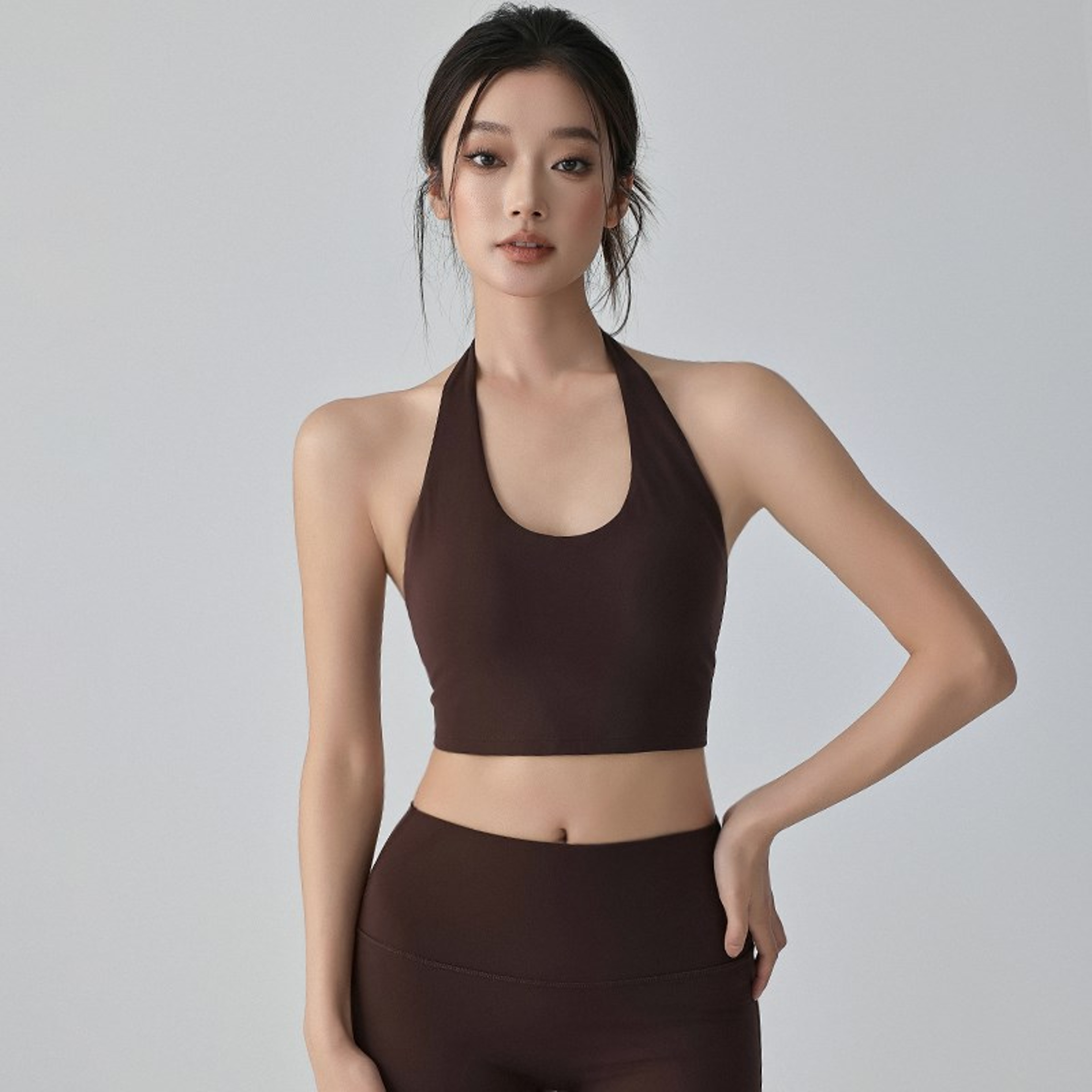 Backless Halter Padded Sports Bra Yoga Crop Top – view 2