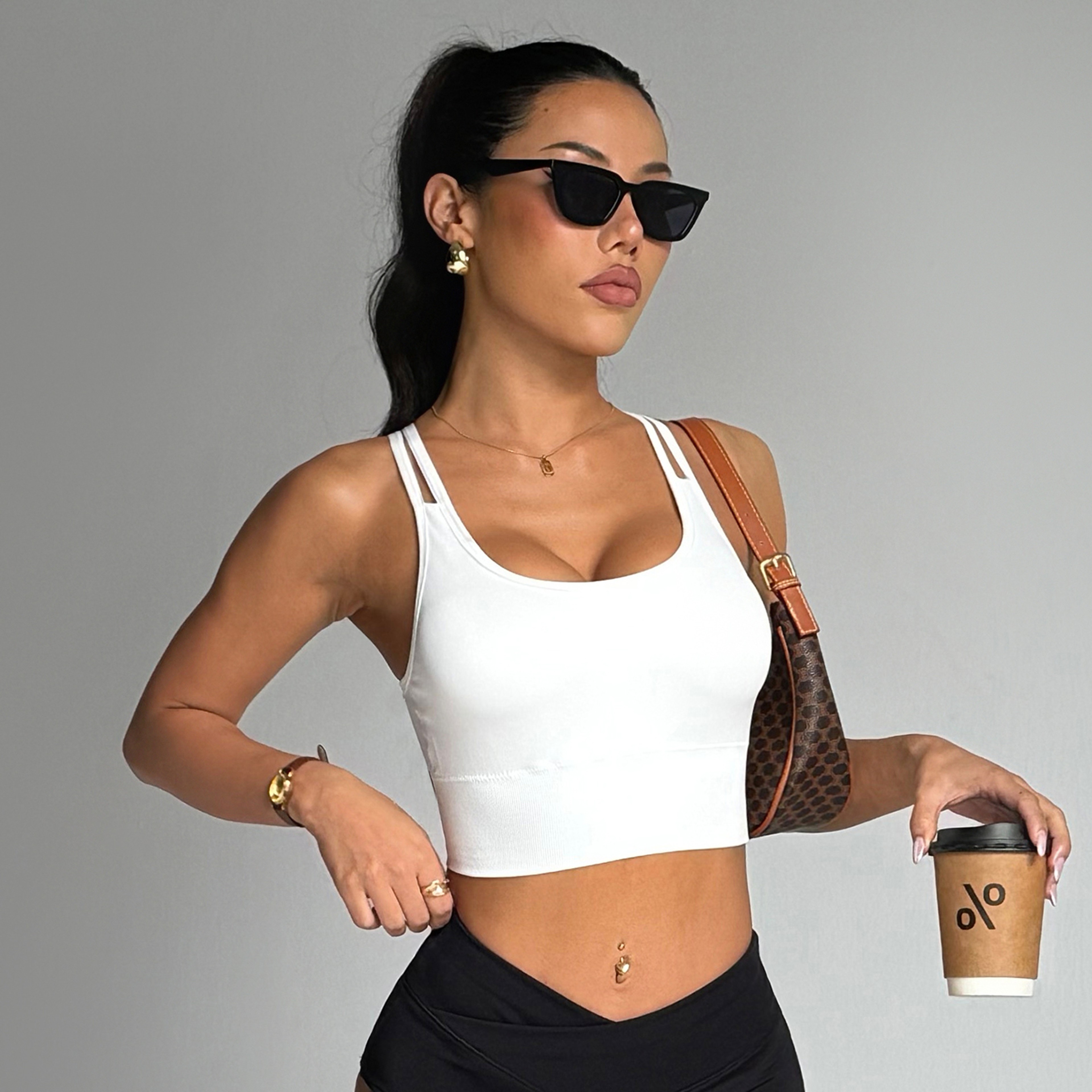 Seamless Criss Cross Back Sports Bra Padded Yoga Workout Top 2