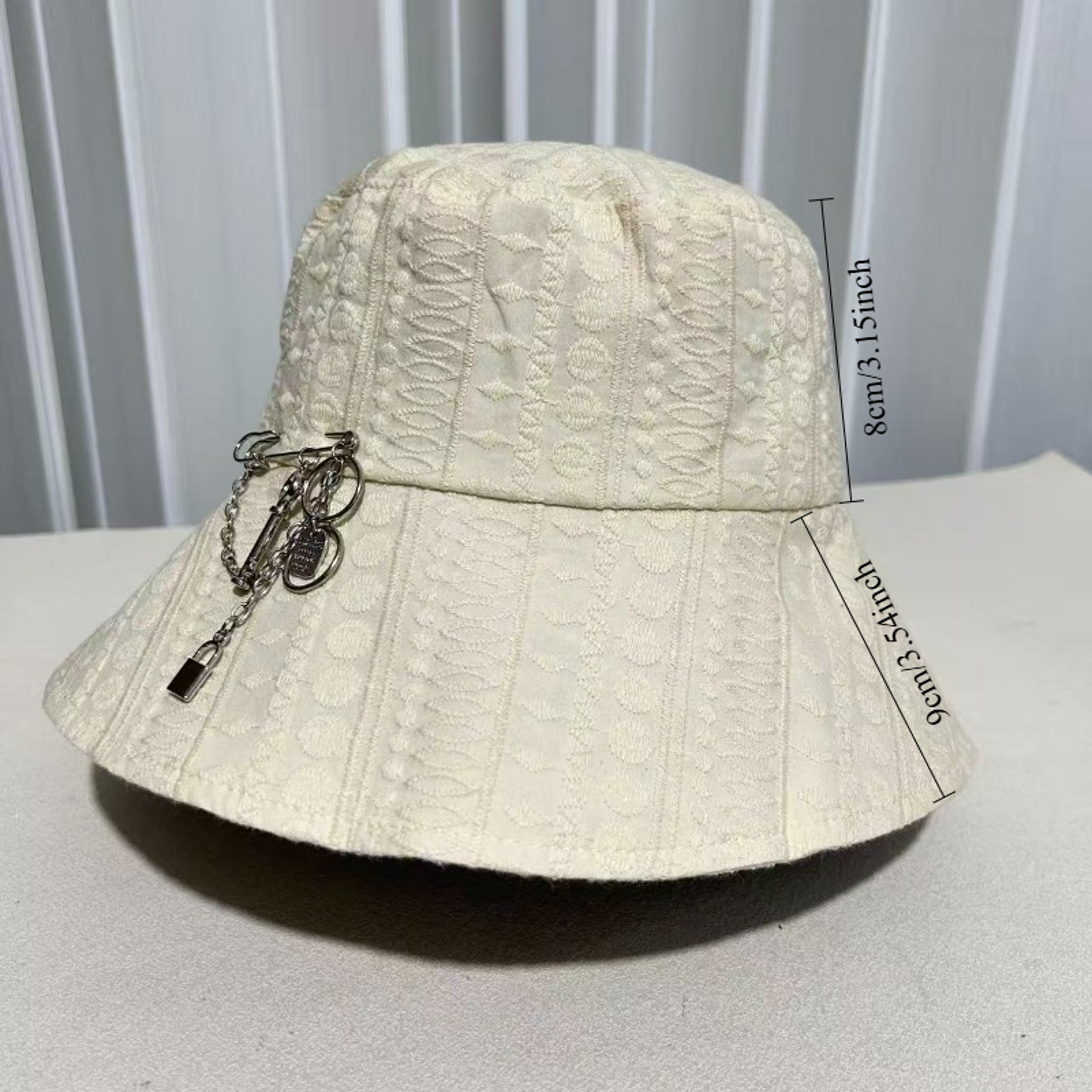 Womens Embroidered Cotton Bucket Hat with UV Protection Wide Brim – view 7