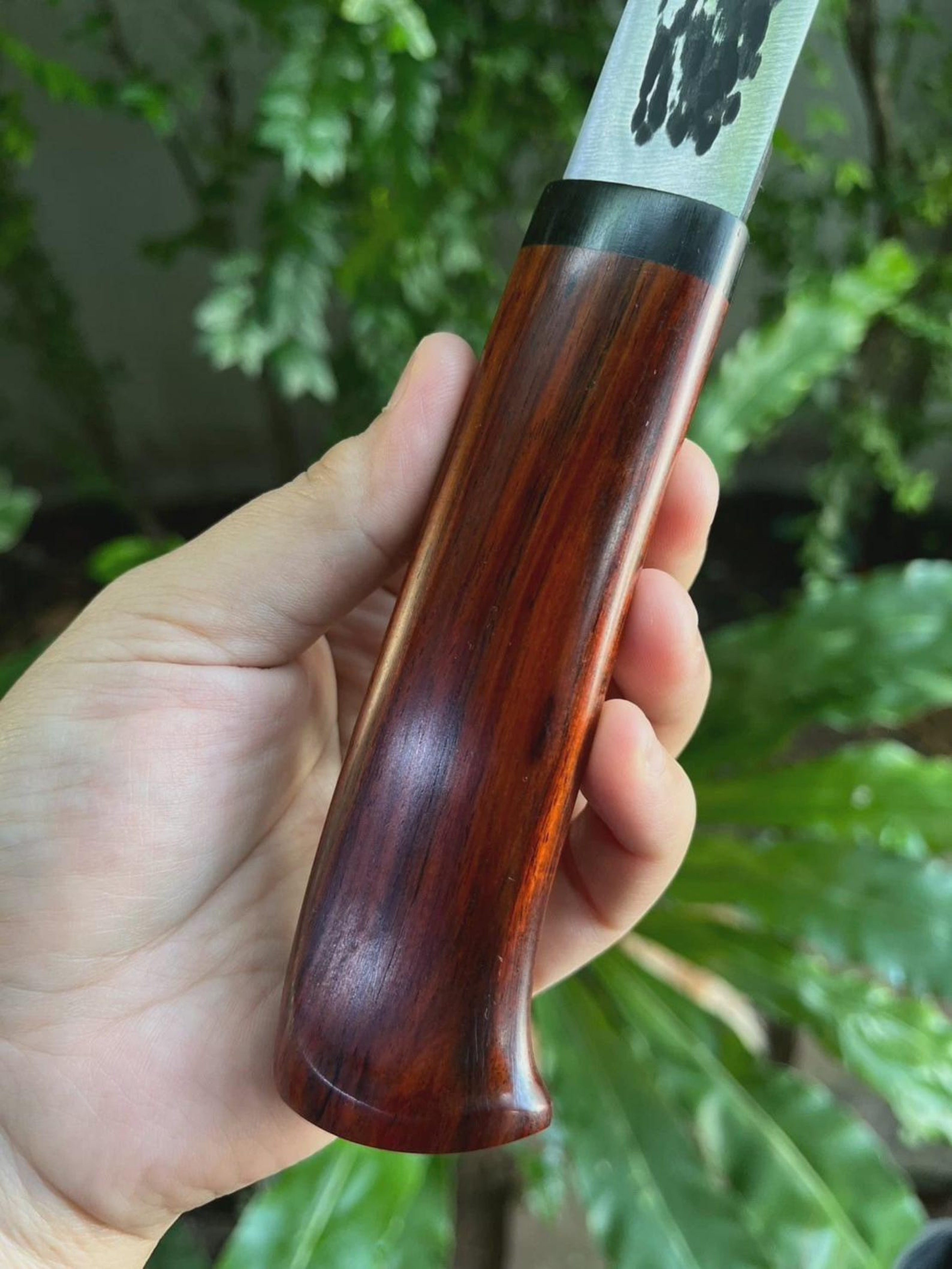 Custom Carbon Steel Hunting Knife Rosewood Handle Outdoor Camping Gift 5