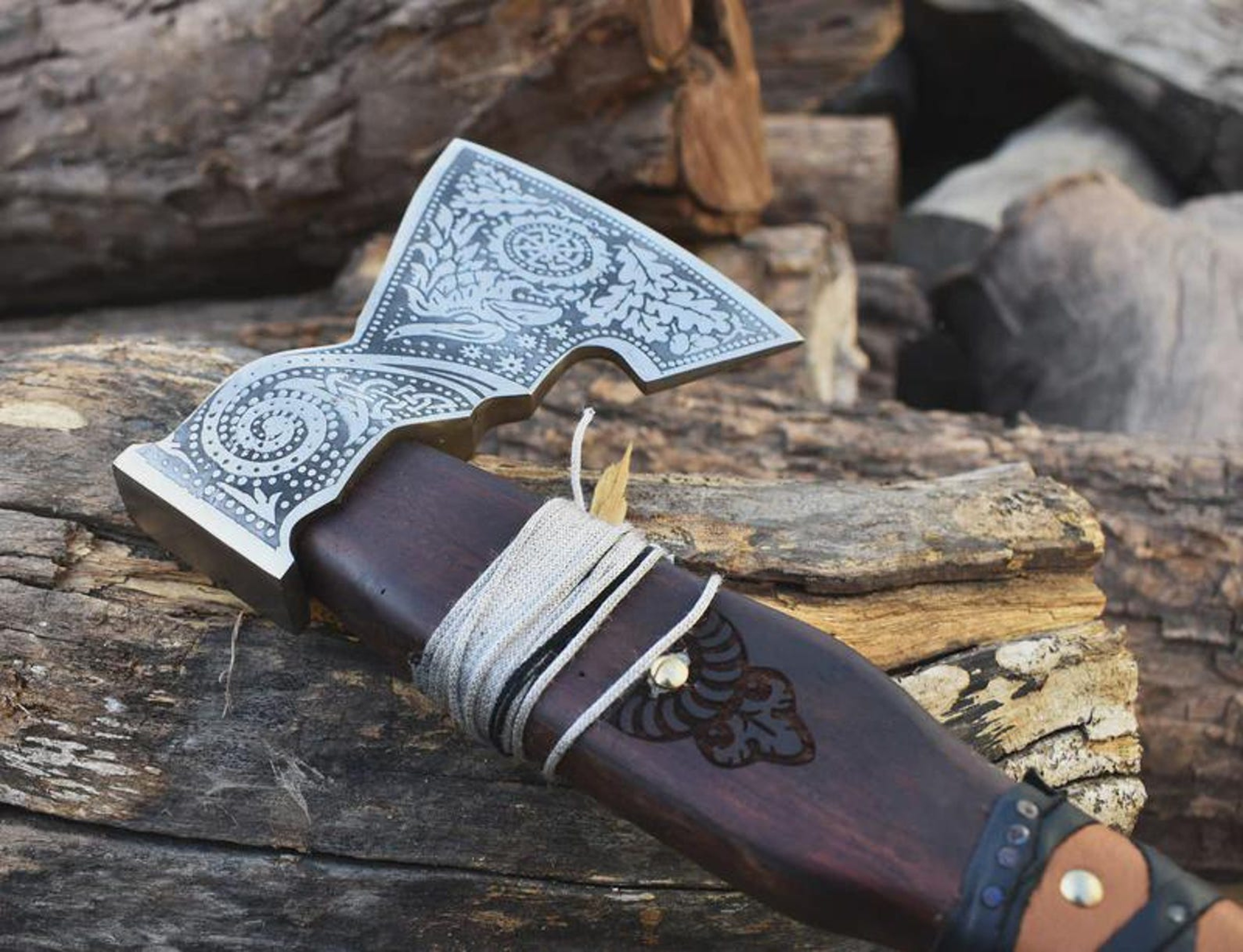 Custom High Carbon Steel Viking Hatchet Engraved Norse Axe Collector Gift 3