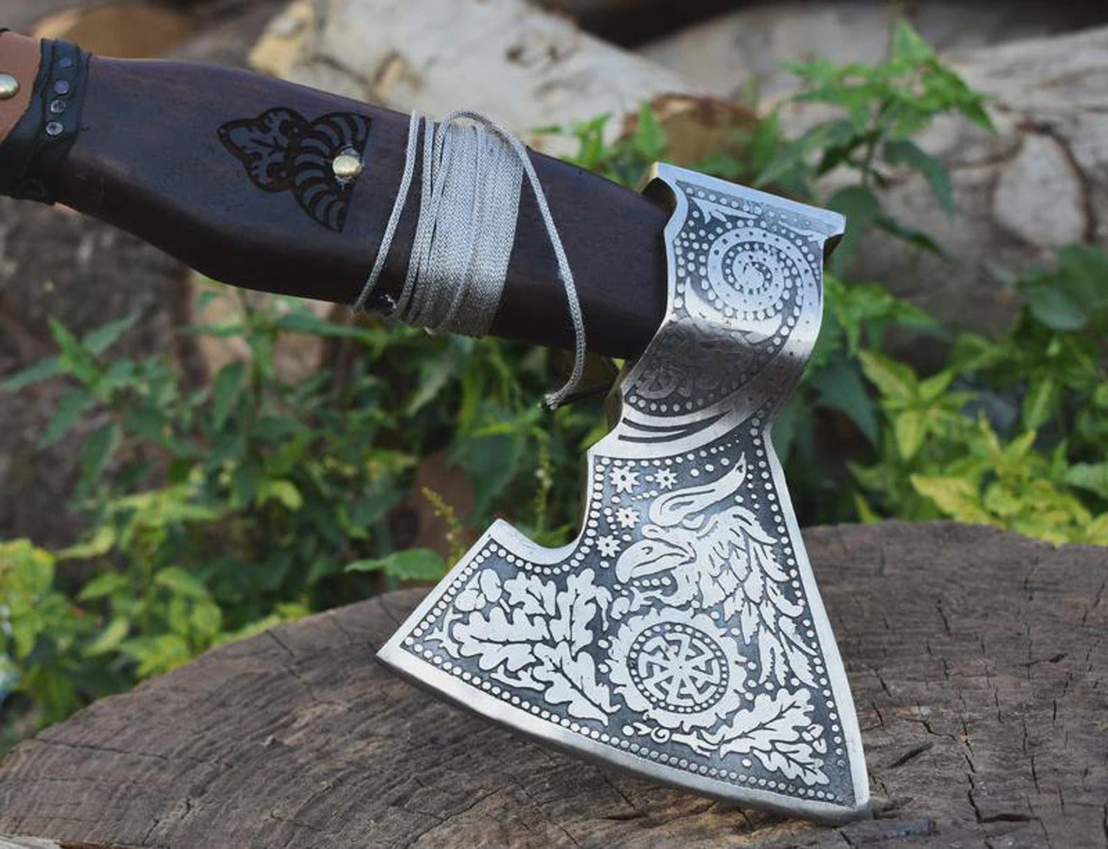 Custom High Carbon Steel Viking Hatchet Engraved Norse Axe Collector Gift 5