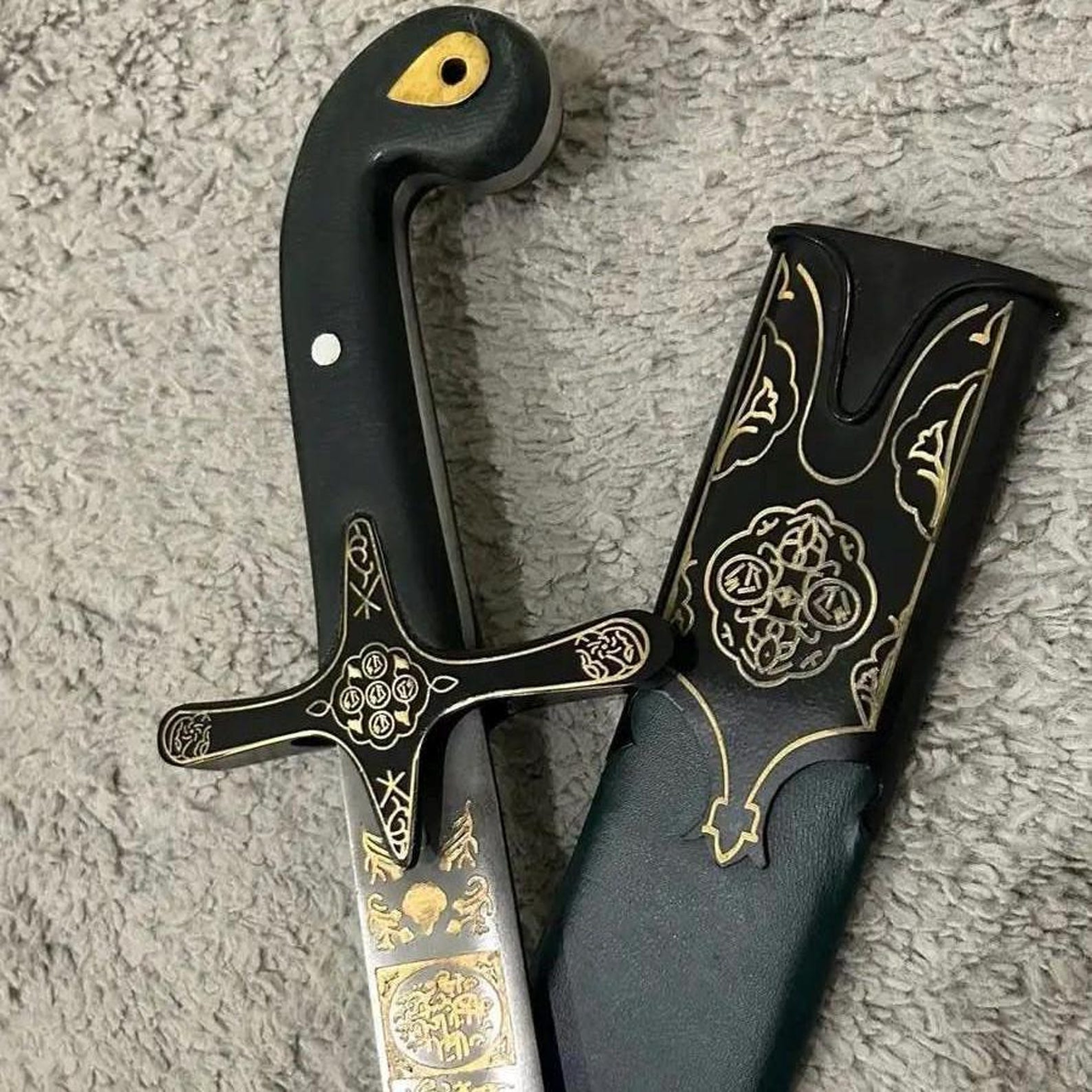 Handmade Islamic Ottoman Style Sword Medieval Replica With Leather Sheath Gift For Him 0