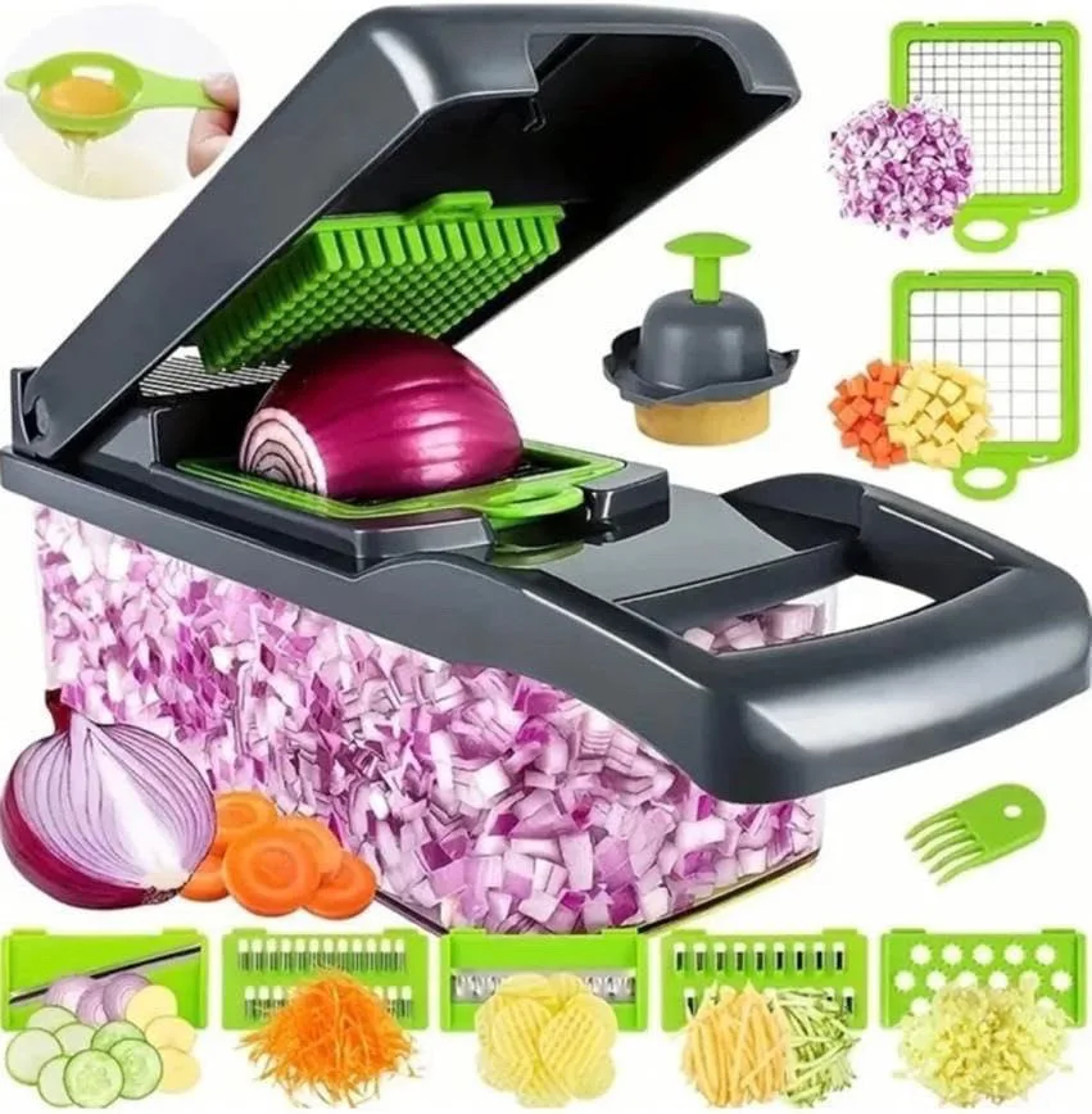 Multi functional Vegetable Chopper, Handle Food Grater, Kitchen Food Slicer Dicer, Vegetable Cutter for Quick Meal – view 8
