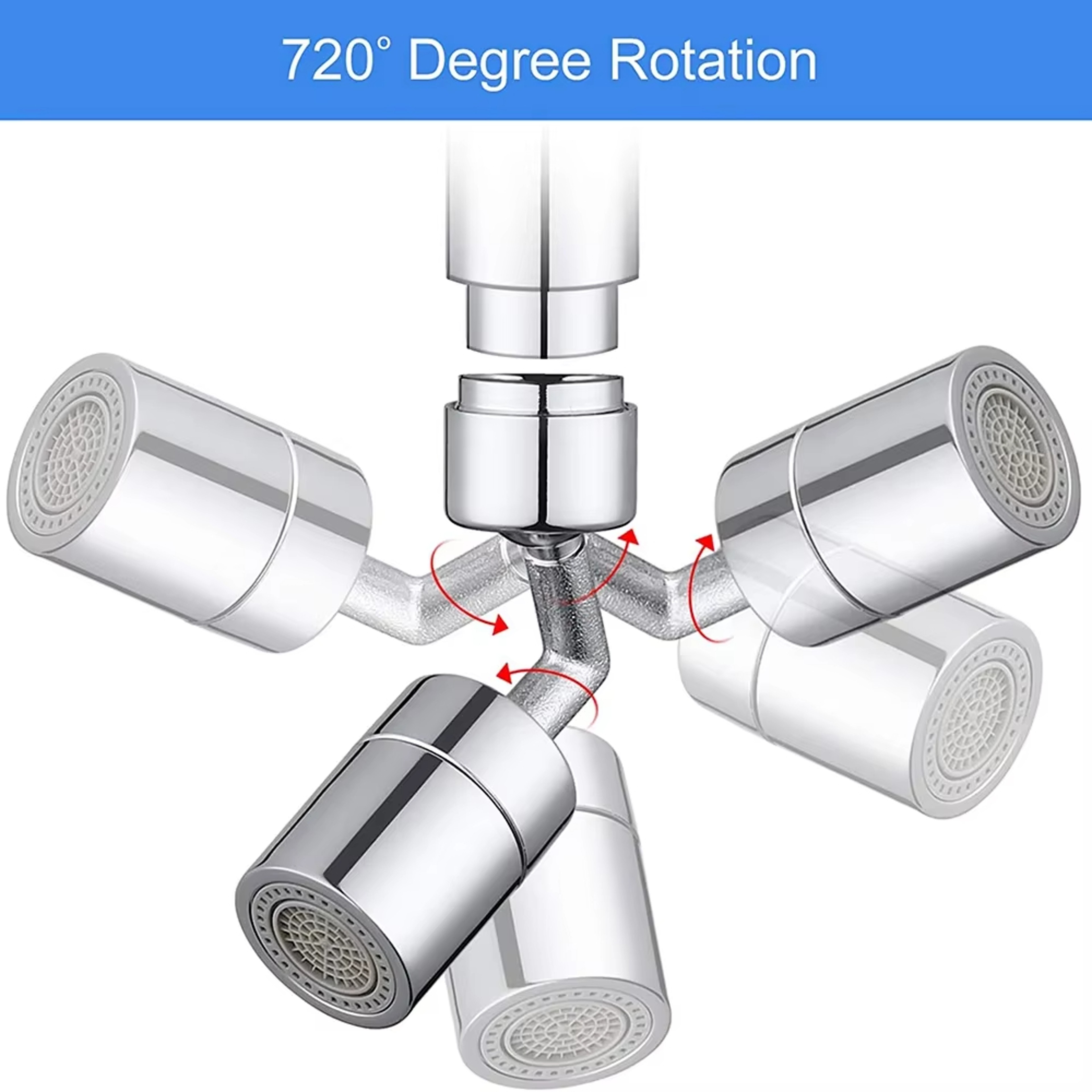 Universal Faucet Extension Adaptor, Rotating Splash Proof, Water Saving ABS Plastic Aerator – view 2