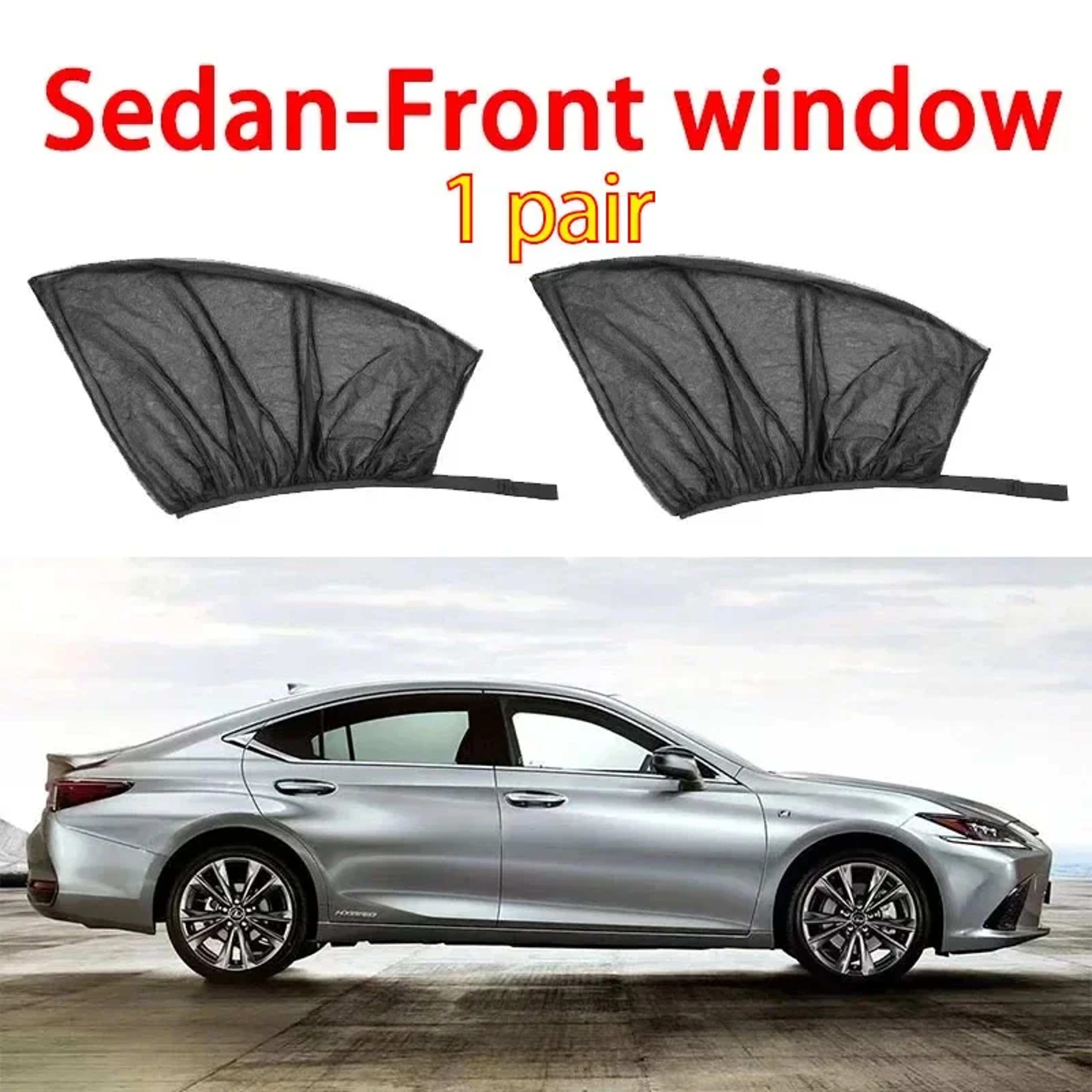 Premium Breathable Mosquito Net Window Screen Set For Front And Rear Windows UV Protection Car Suns 6