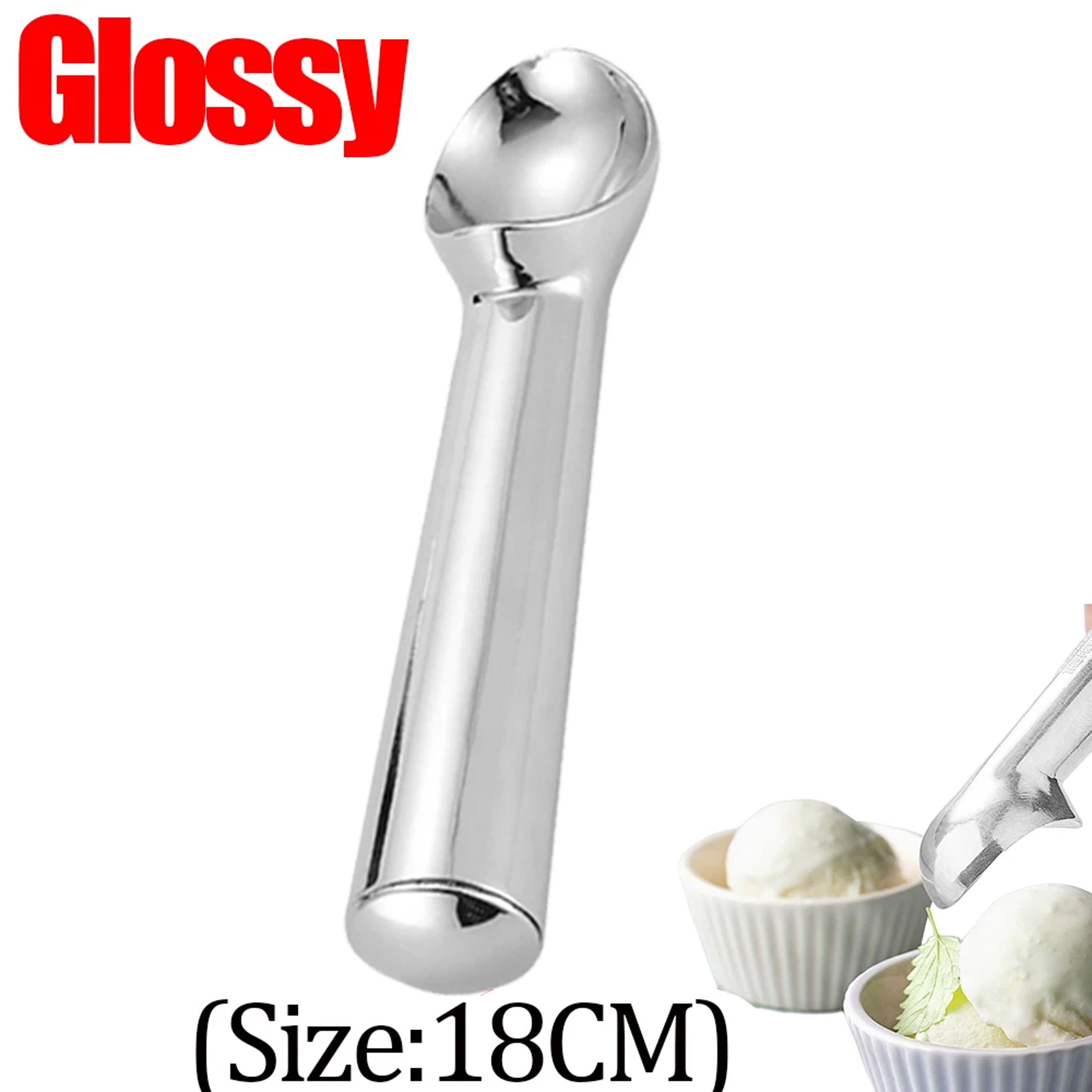 Stainless Steel Ice Cream Spoons Long Handled Spade Spoon NonStick Ice Cream Digging Tool 4