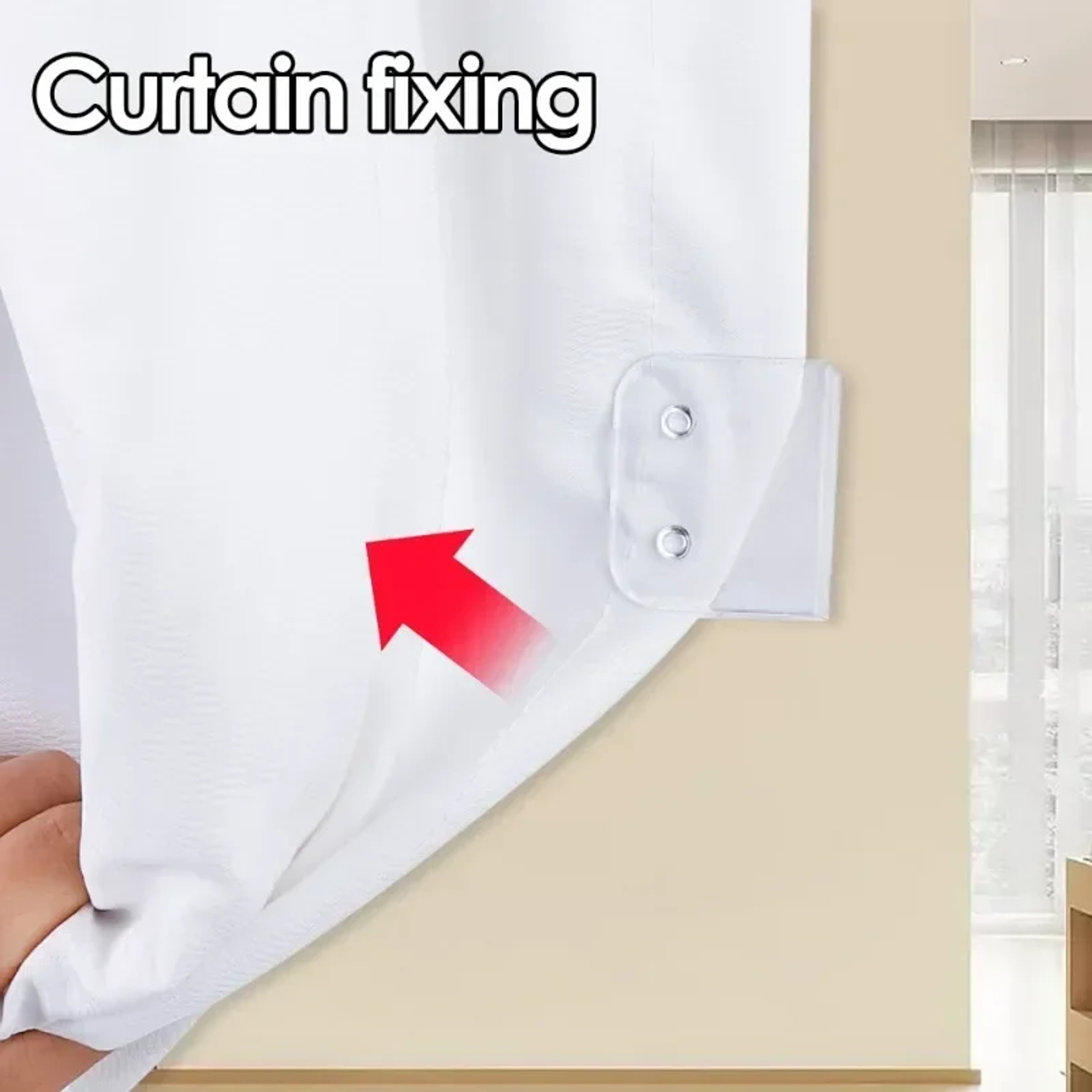 Shower Curtain Clips NonPunching Windproof Curtain Hook Trace Less Shading Cloth Edge Fixed Sticker 1