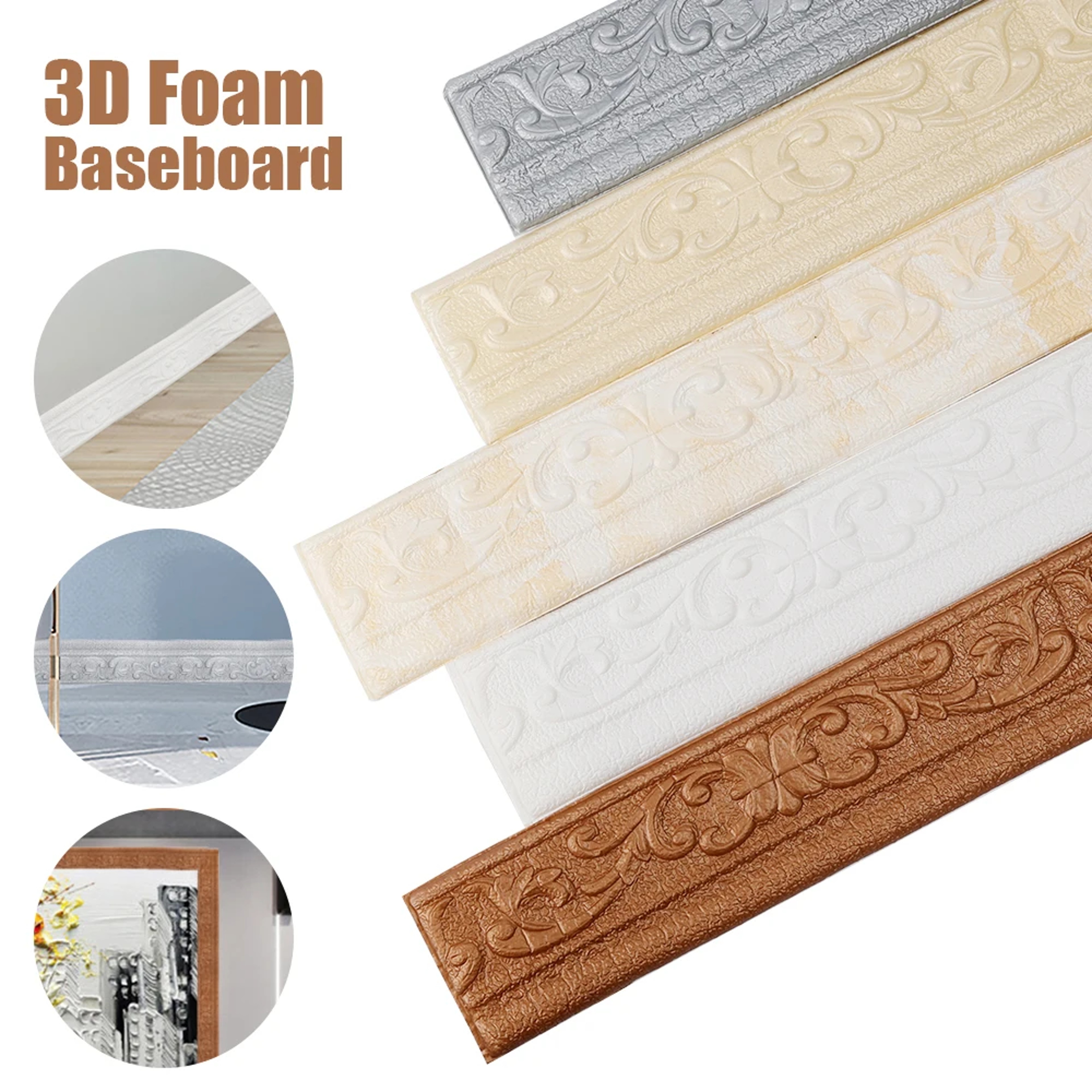 Foam Wall Edge Strip Stickers Waterproof Baseboard Wallpaper Border Self Adhesive Bedroom Wall Stic 5
