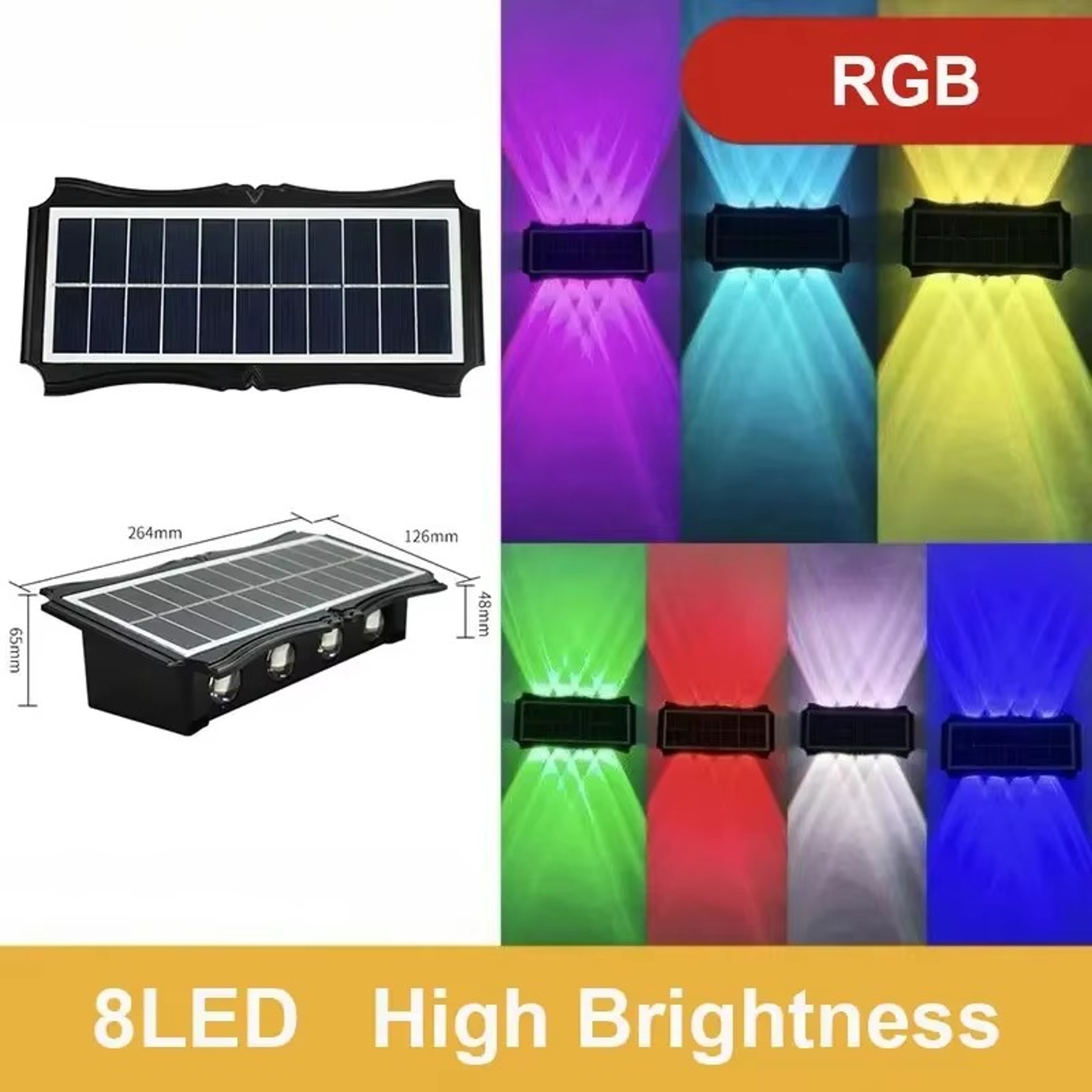Solar Wall Lamp Outdoor, Solar LED Light Waterproof, Up And Down Luminous Lighting, Balcony Yard Garden Decoration Light – view 9