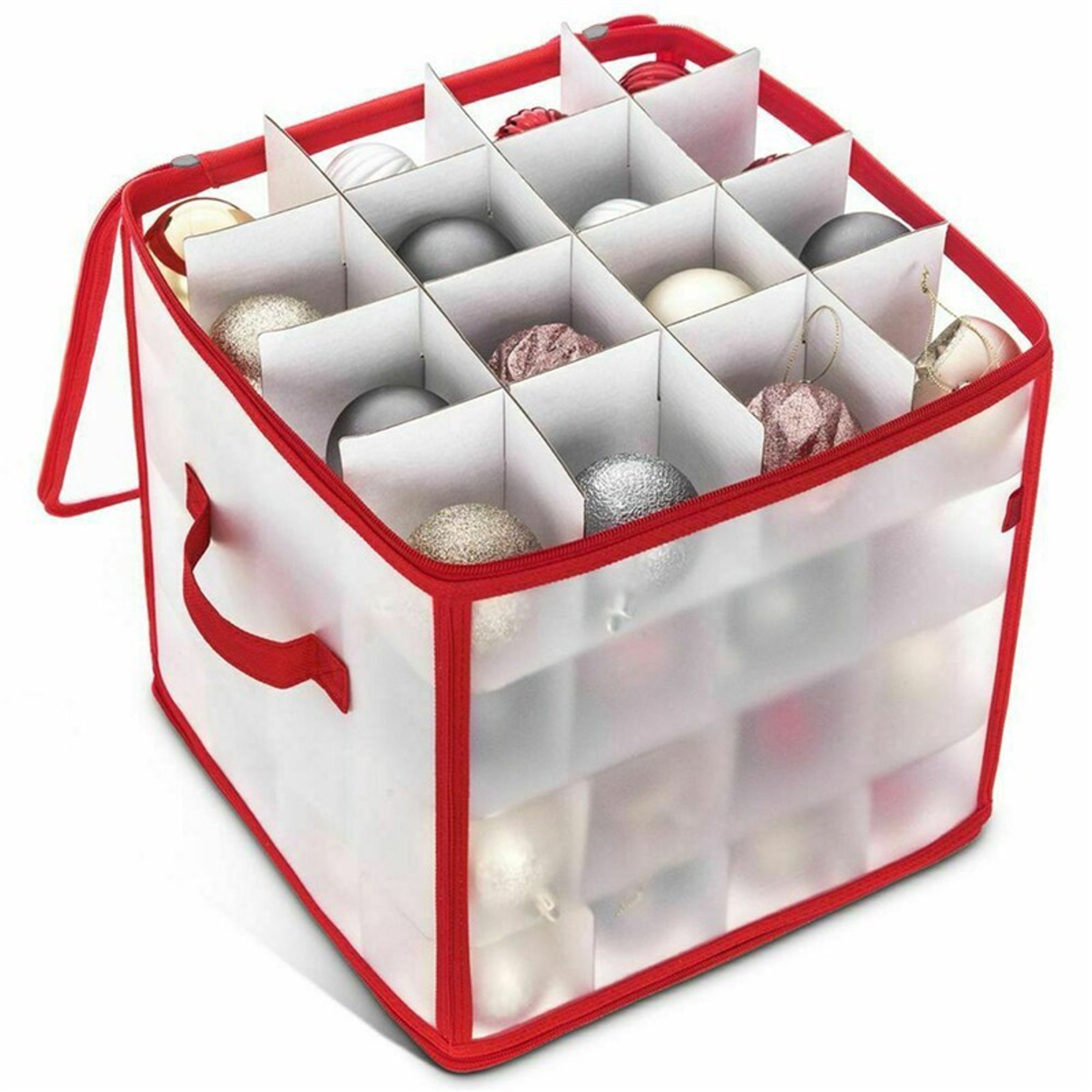 Christmas Ball Storage Box Large Capacity Fold Able Storage For Balls Toys Ornaments 2