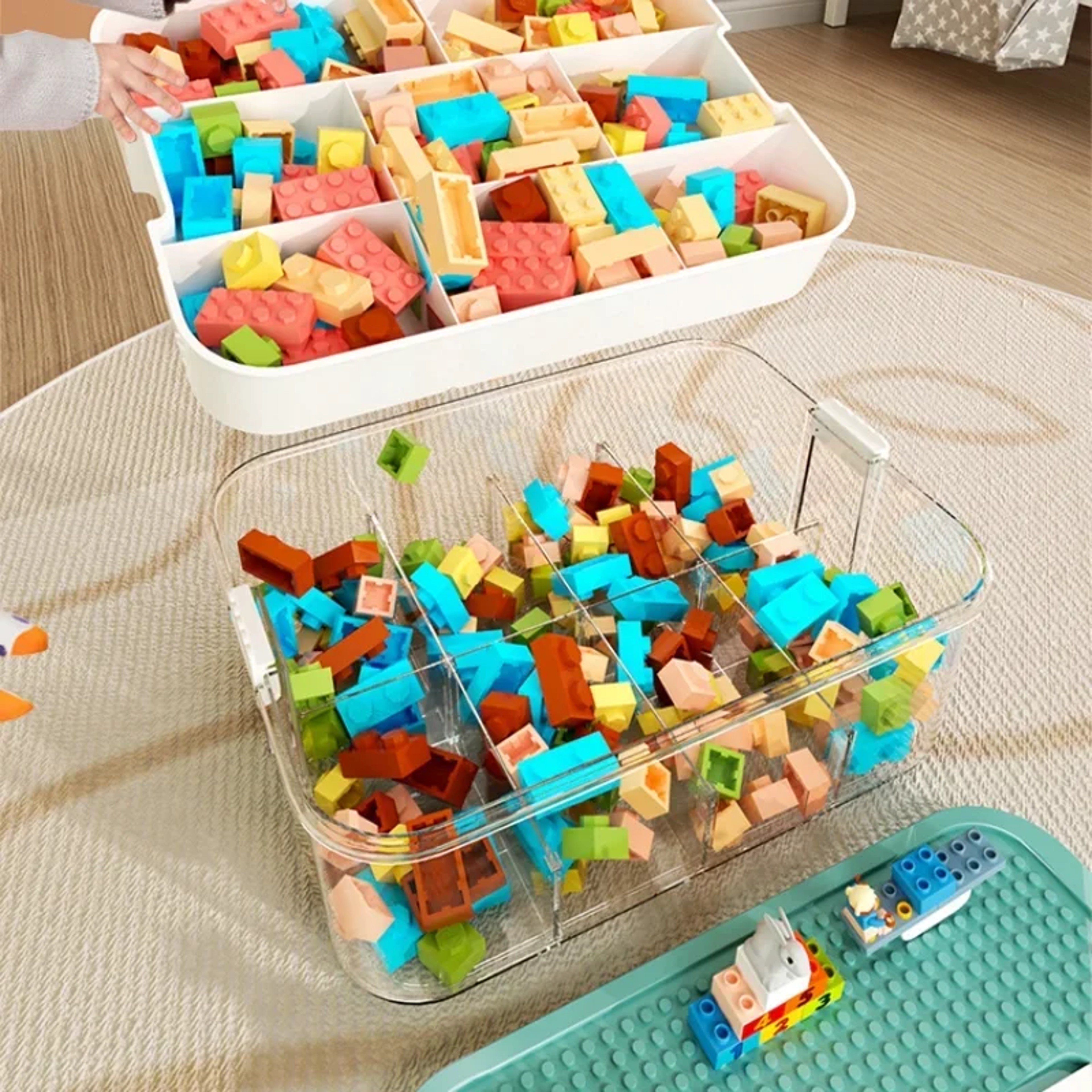 Plastic Lego Storage Box Building Block Container Children Toy Organizer Kid Room Classification Pa