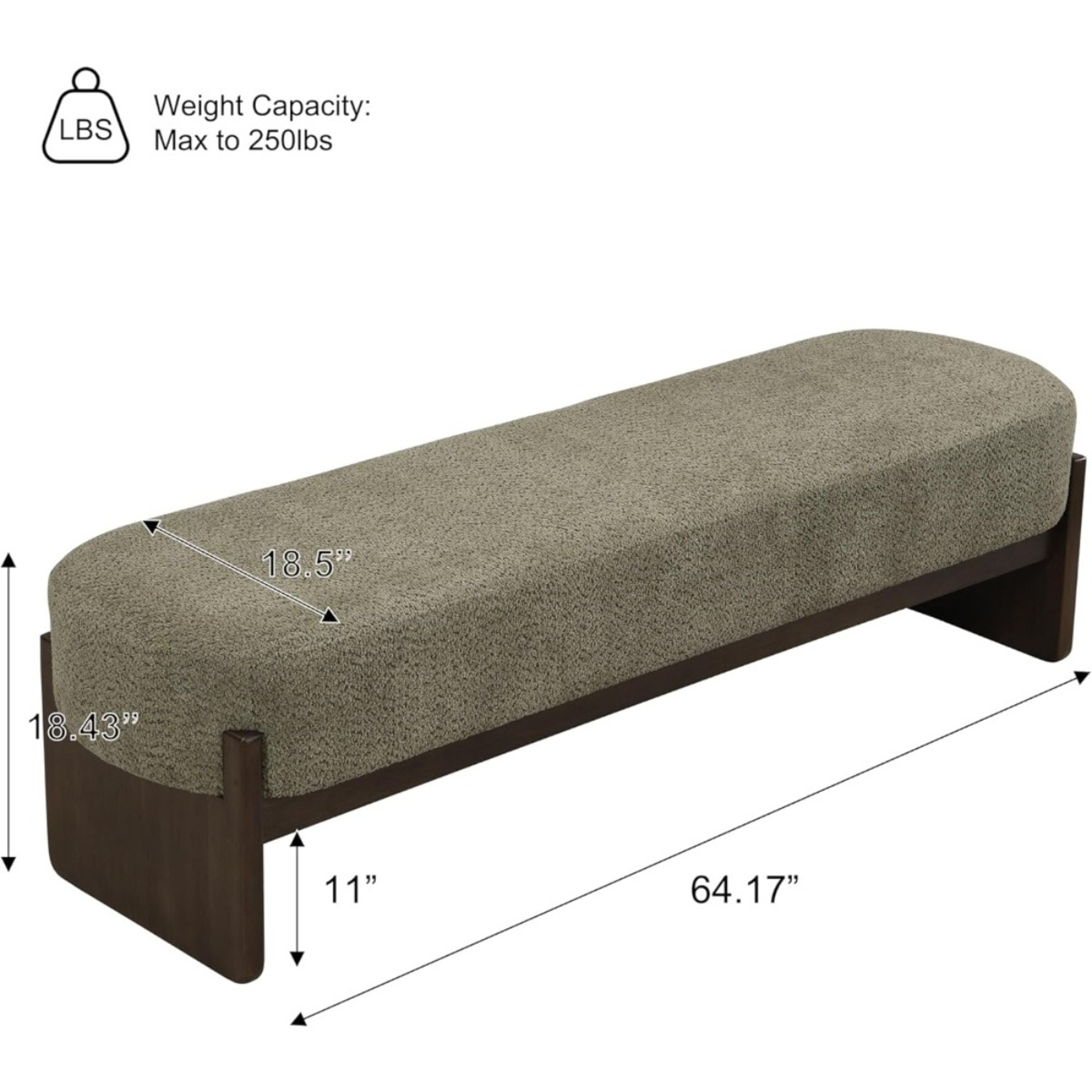 Minimalist Dark Green Ottoman Bench Wooden Sofa Footrest For Living Room Bedroom End Of Bed Storage 1