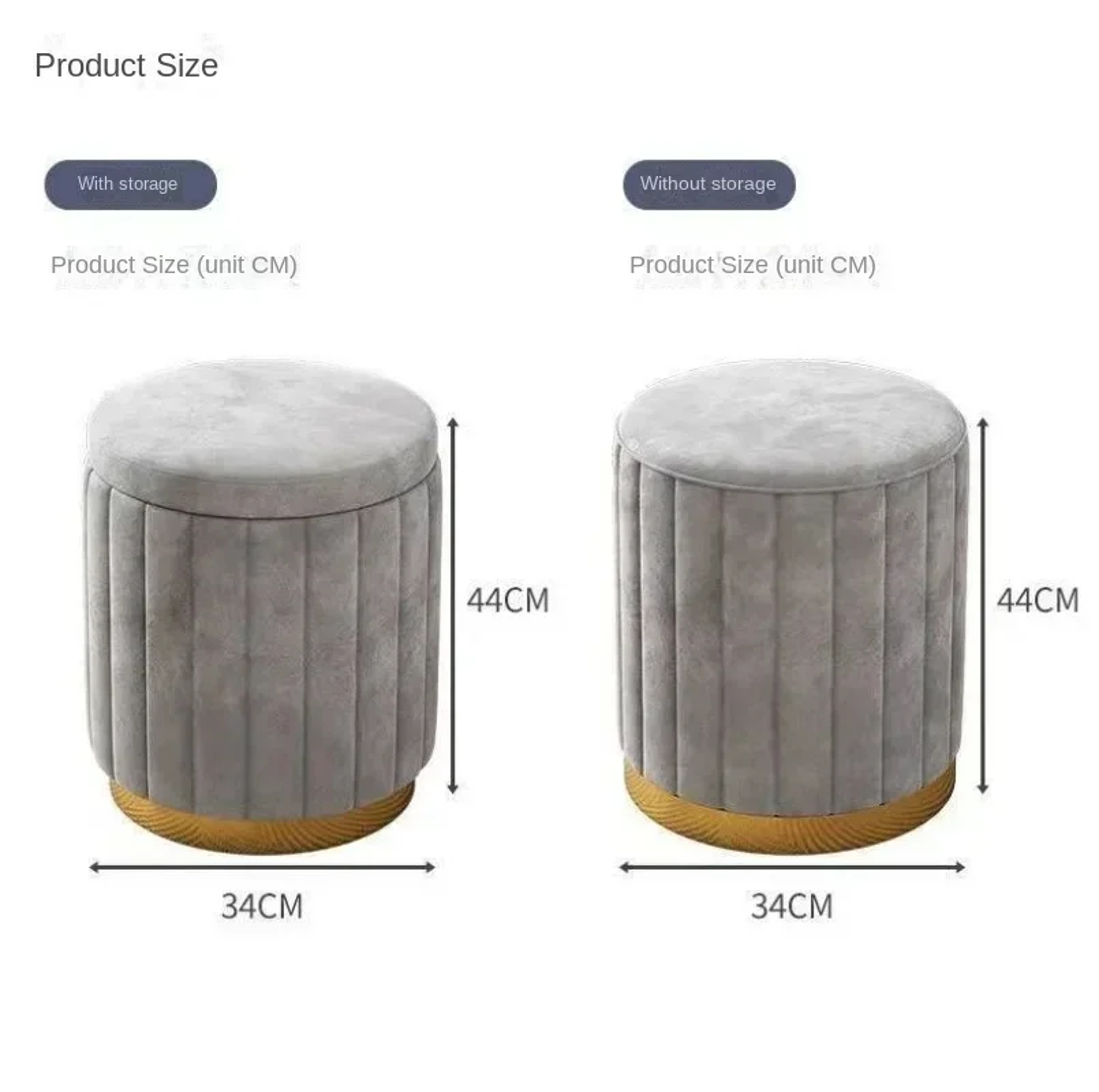 Light Luxury Makeup Stools Round Vanity Chairs Sofas Bedroom Side Storage Bench 5