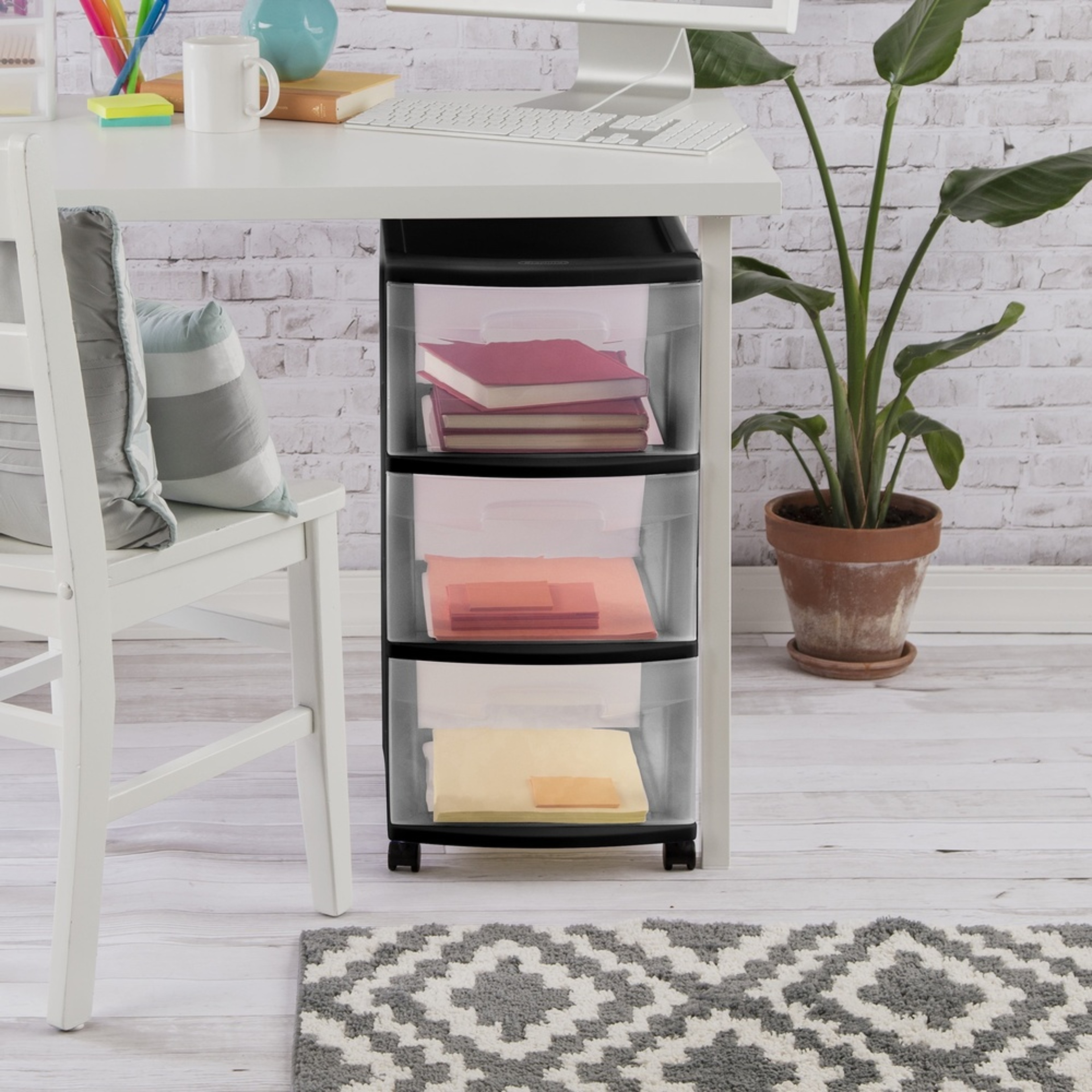 Plastic Storage Cart With Clear Drawers Rolling Organizer For Bedroom Kitchen Bathroom Craft Room P 4