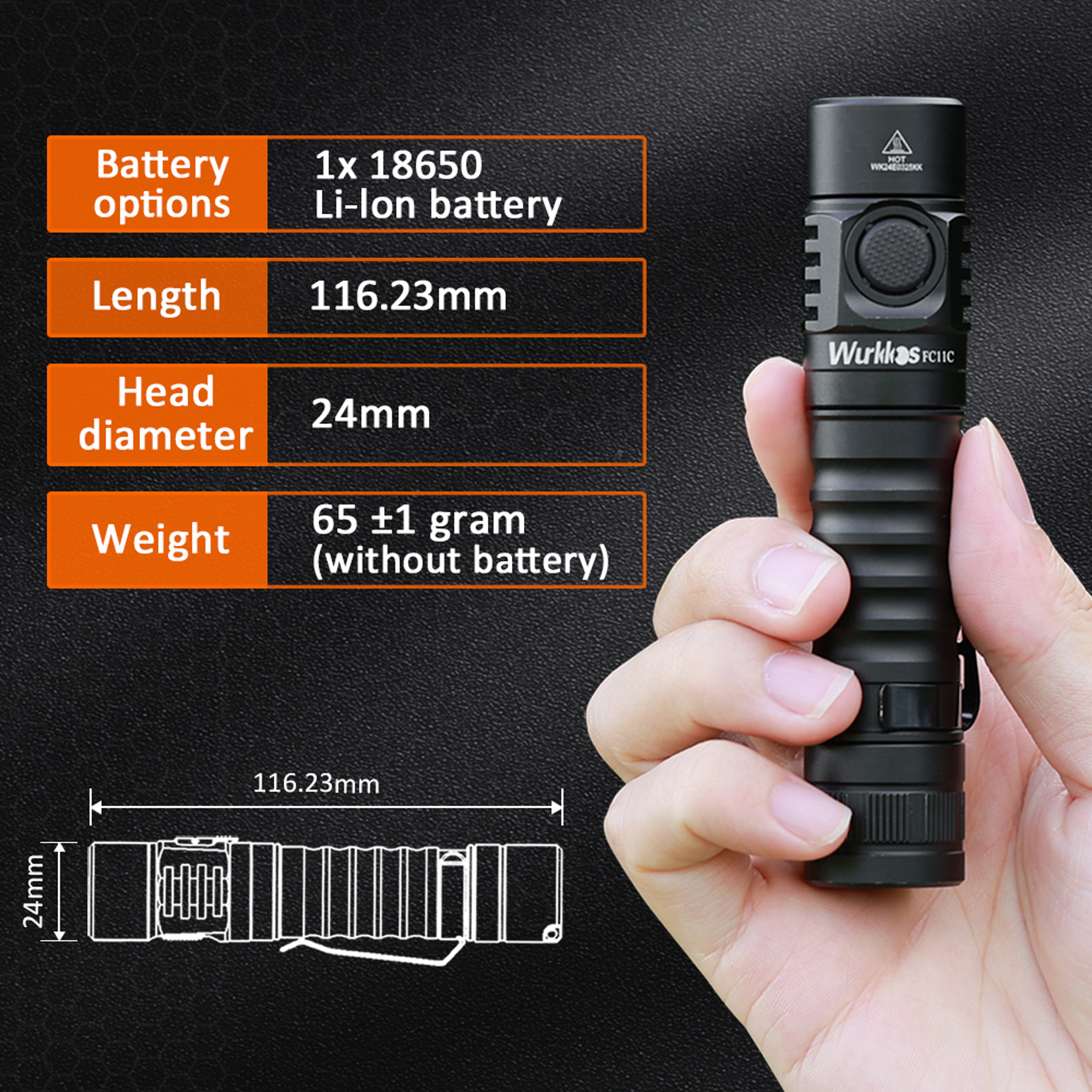 Buck Circuit Hiking Flashlight Max Output USB C Rechargeable EDC Torch Powerful Outdoor Light 3