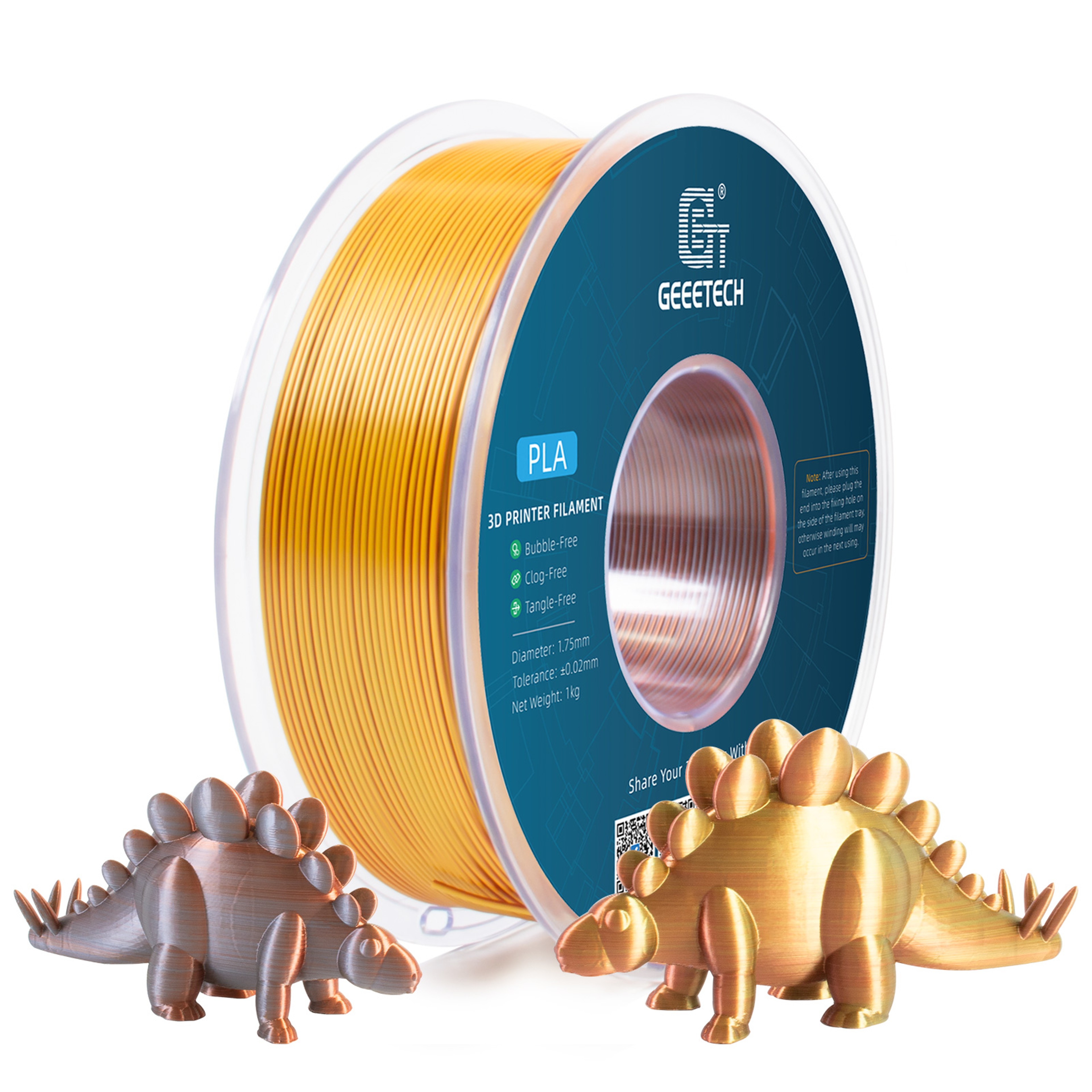 Three Tri Color Silk PLA Filament Spool Vacuum Packaging Special Color For Printing 7