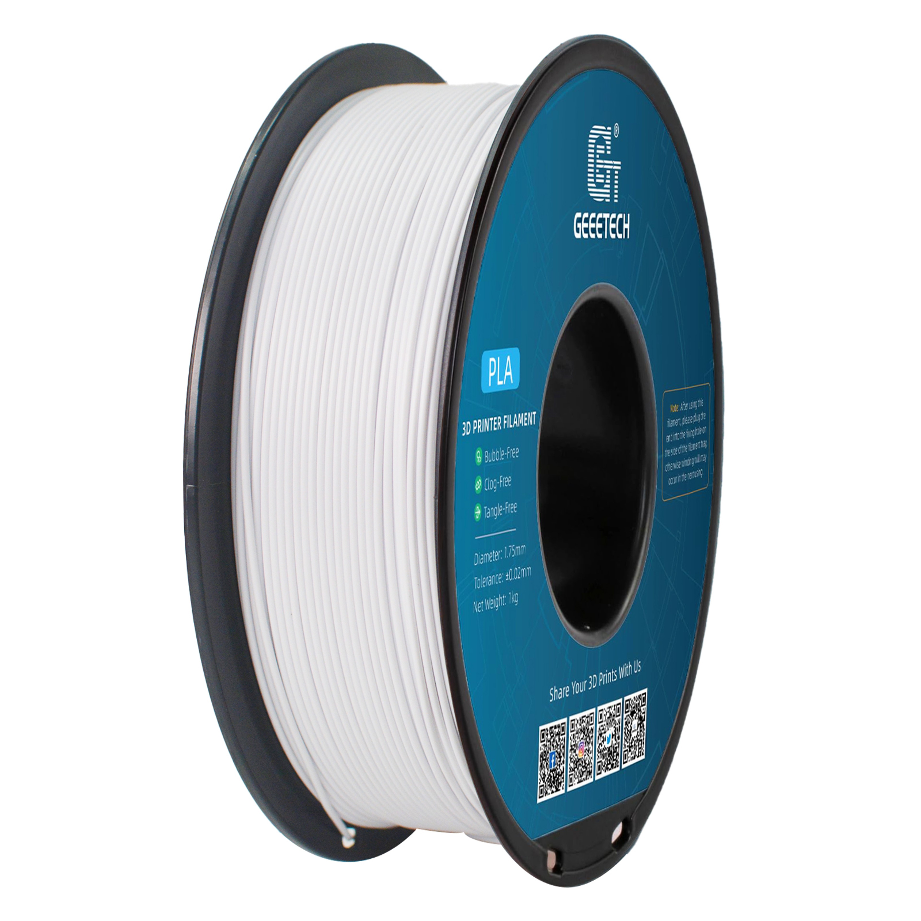 Tangle Free 3D Printer Filament Plastic Black And White Printing Wire Materials Vacuum Packaging 8