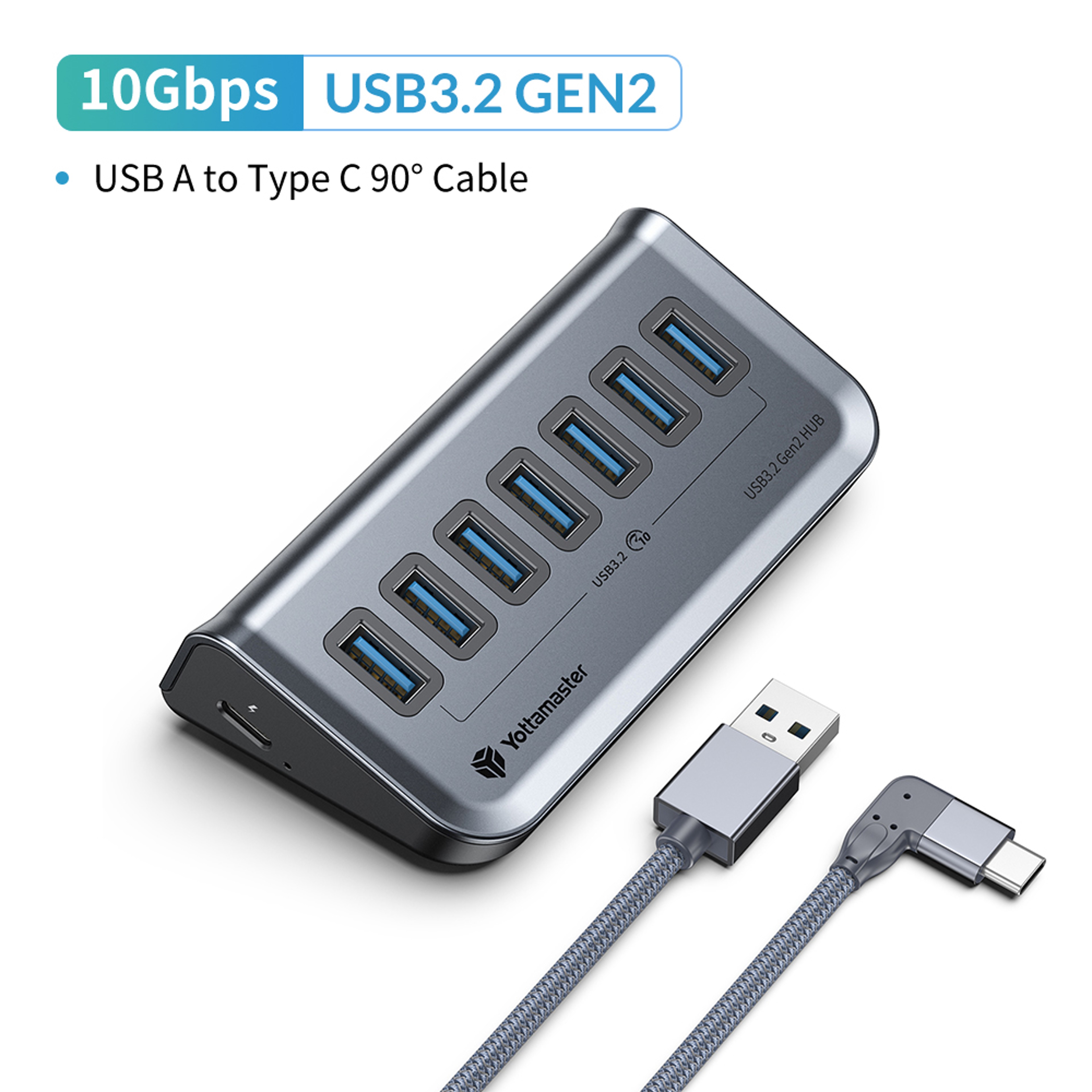 USBC Hub Port Powered USB Hub Data Hub For Laptops Surface Pro Portable Hard Drives 6