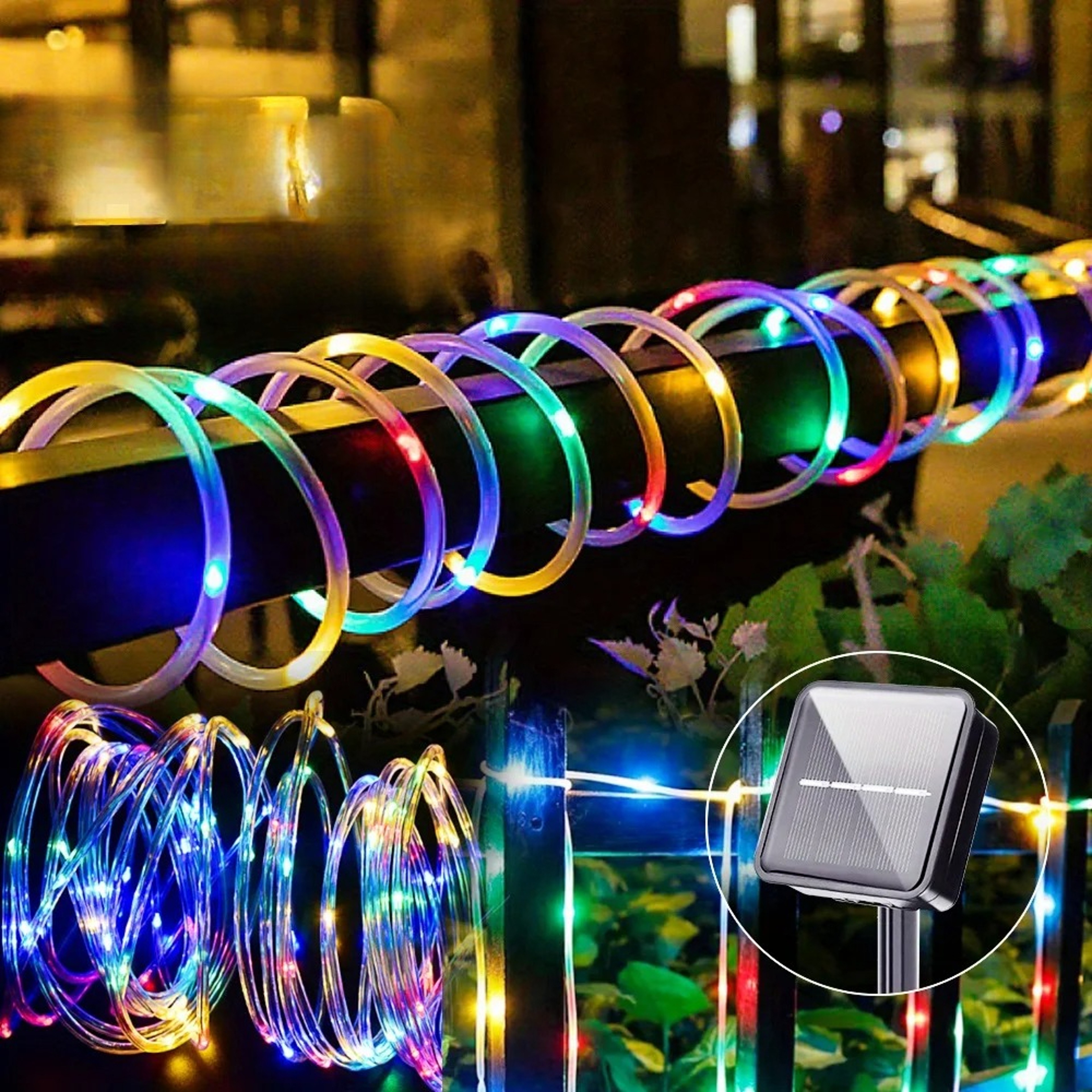Solar Powered Pipe Shaped Fairy String Lights For Christmas Yard Party Outdoor Decoration Waterproo 5