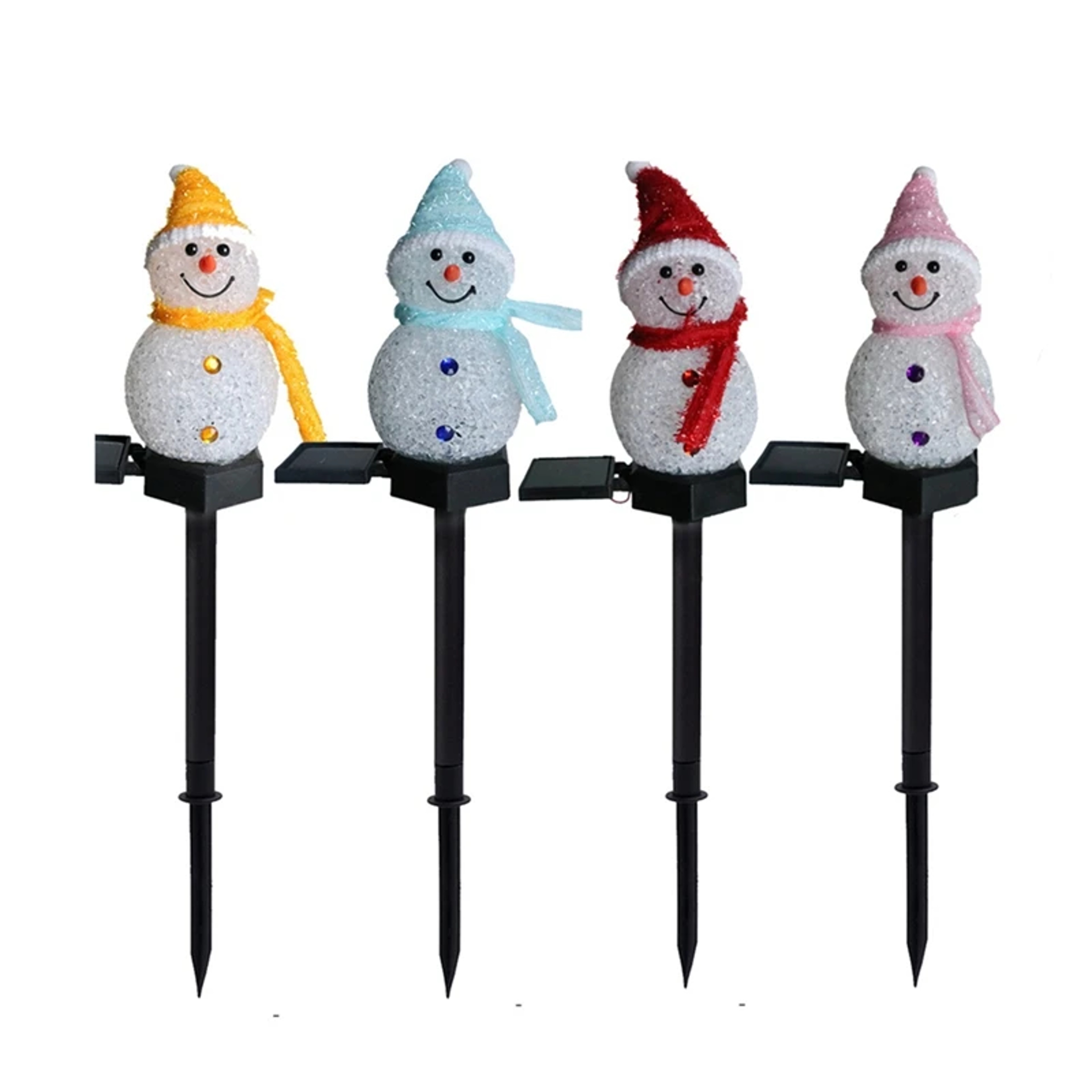 LED Snowman Solar Garden Light, Outdoor Ground Stake Light, Solar Powered Xmas Pathway Lights for Christmas Lawn Yard – view 2