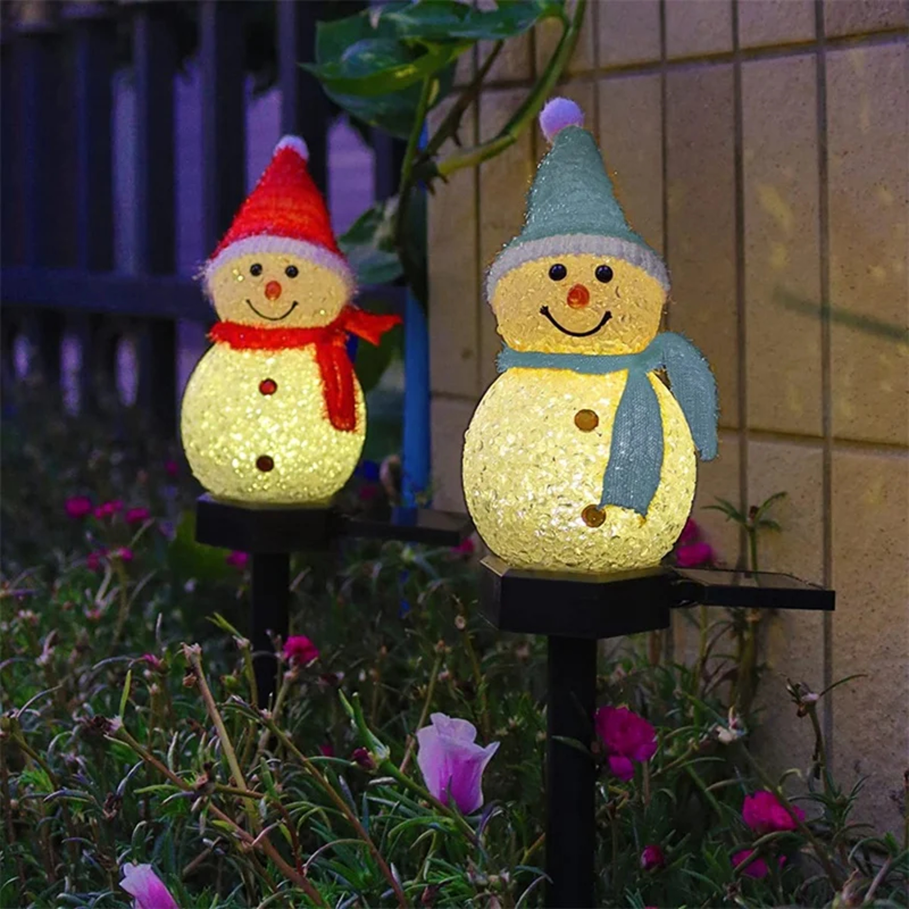 LED Snowman Solar Garden Light, Outdoor Ground Stake Light, Solar Powered Xmas Pathway Lights for Christmas Lawn Yard – view 5
