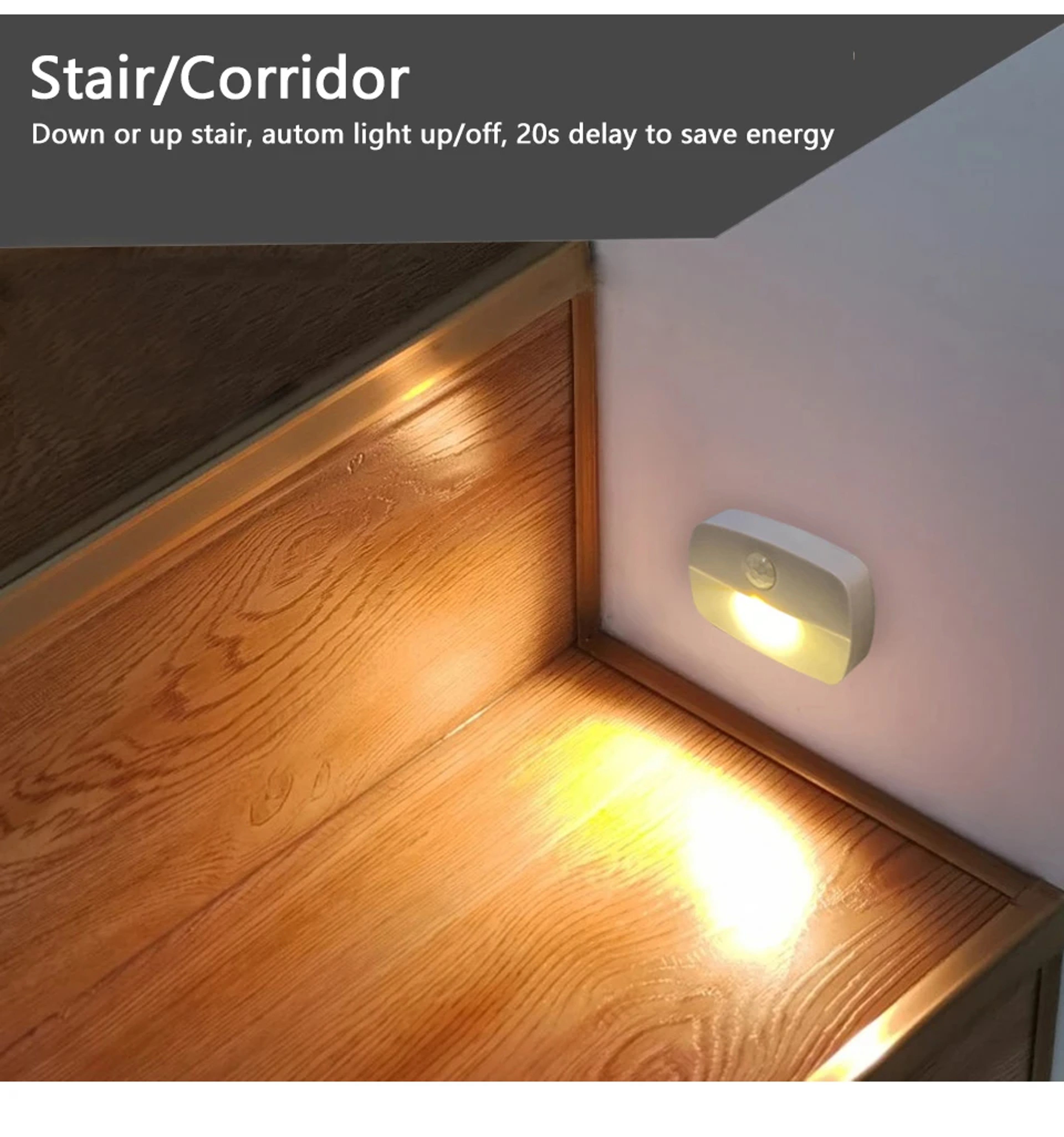 LED Night Light With Motion Sensor Wireless Cabinet Lamp Battery Powered Bedside Nightlight For Bed 4