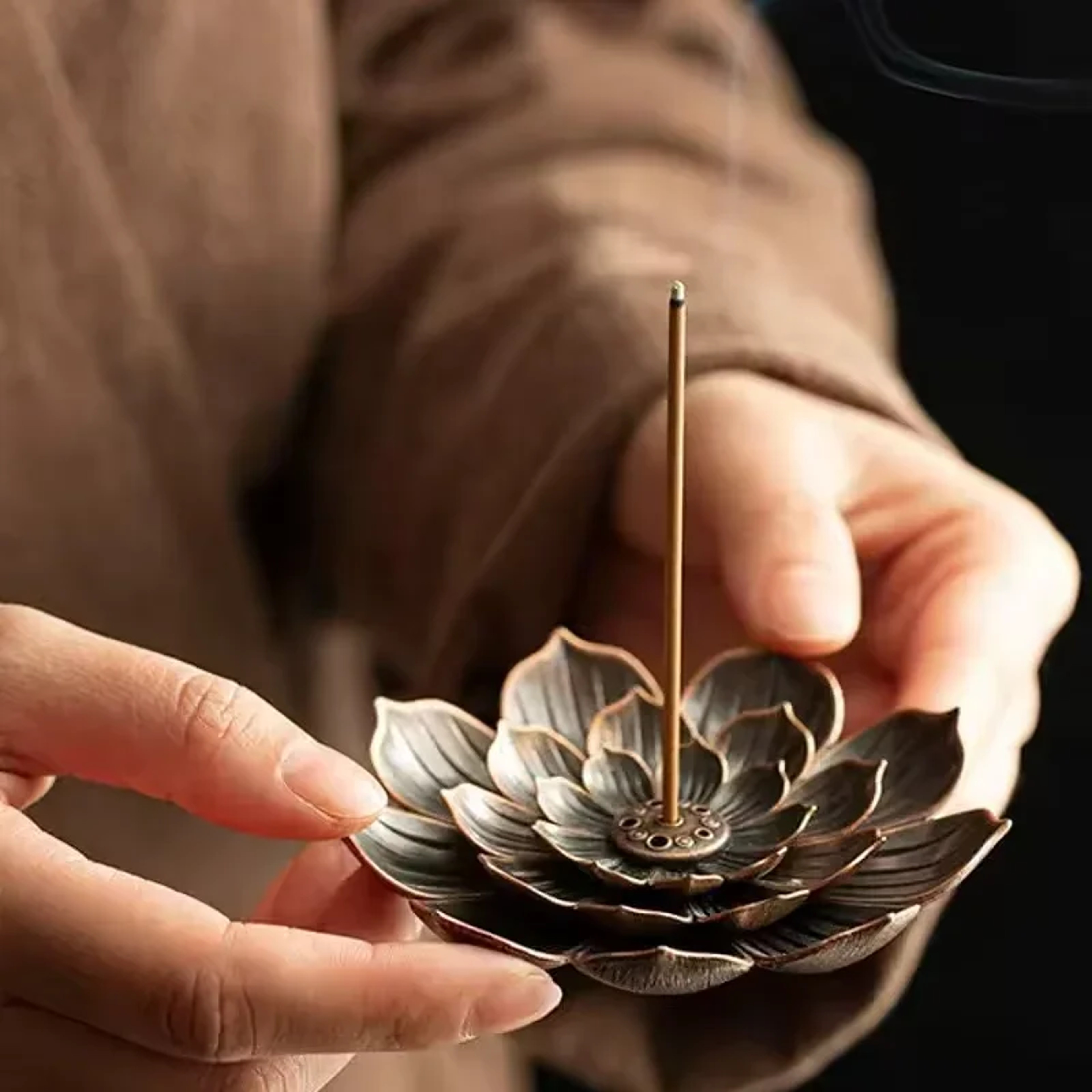 Lotus Incense Insertion Zen Line, Sandal wood Burner, Incense Plate Tray, Seat Accessories for Home Decor – view 4