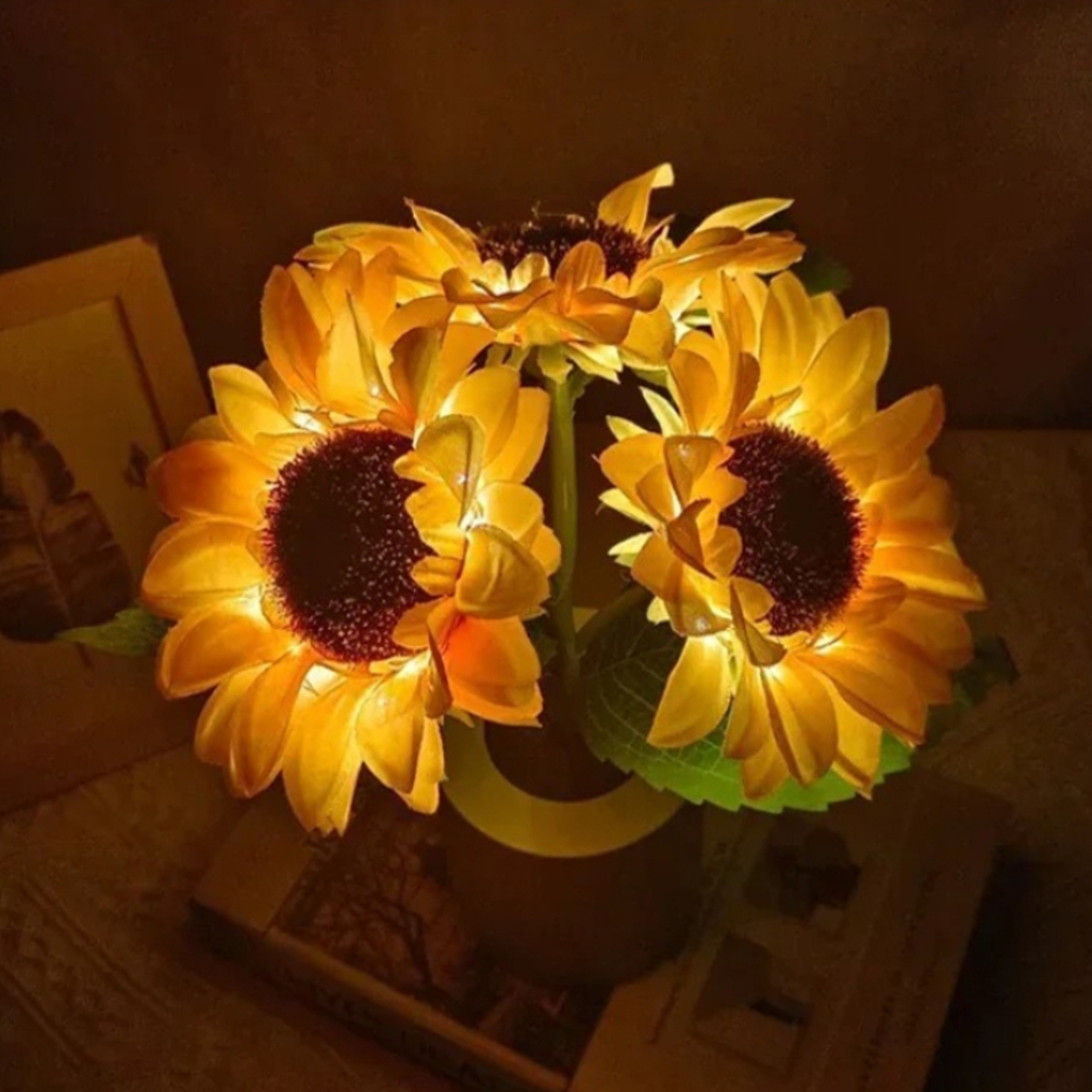 Sunflower Lights, Rechargeable Night Light for Bedroom, Living Room, Bedside Decor, Valentine's Day Gift – view 3