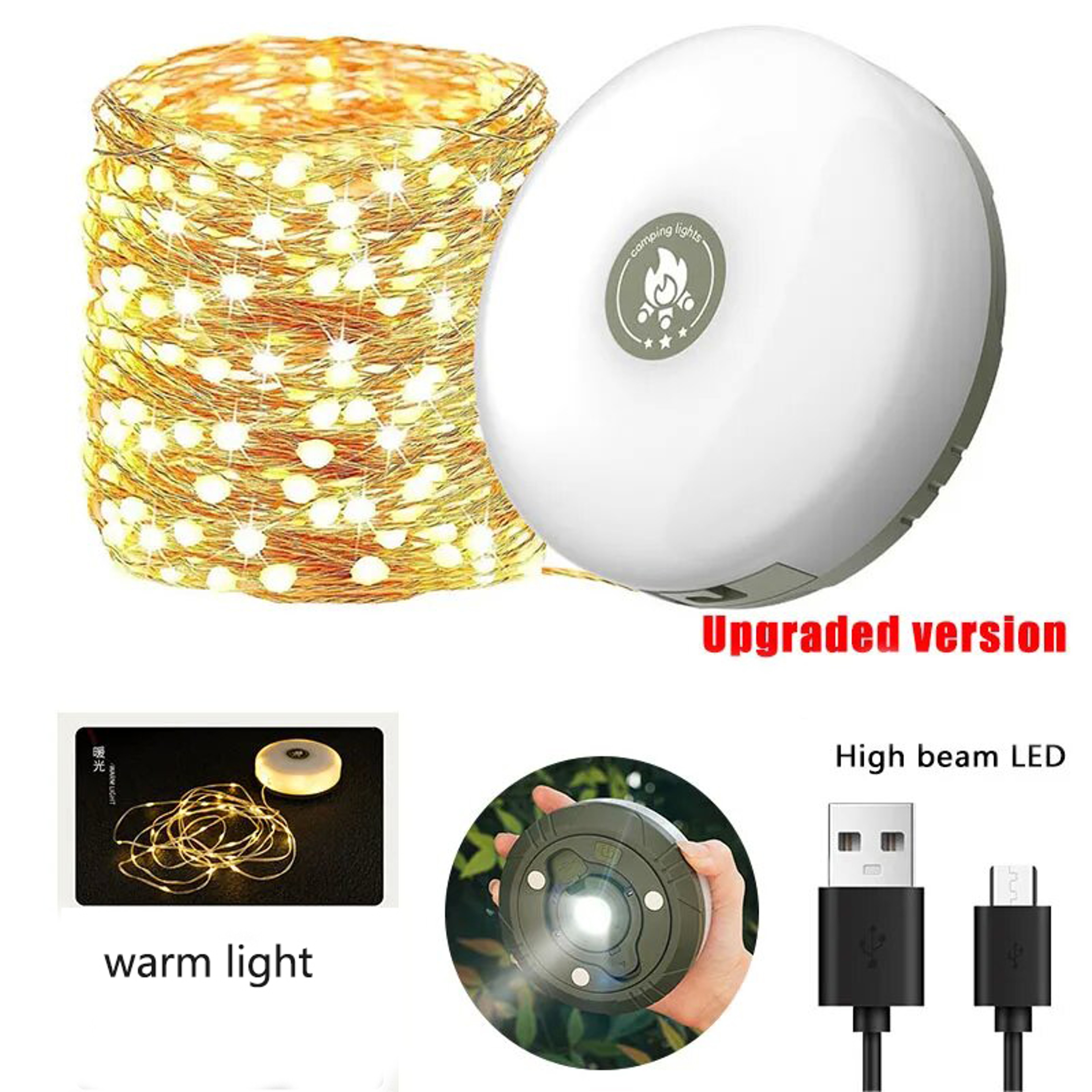 Camping Lamp Strip LED Light Belt Waterproof Recyclable Outdoor Tent  Garden Decoration Lamp 6