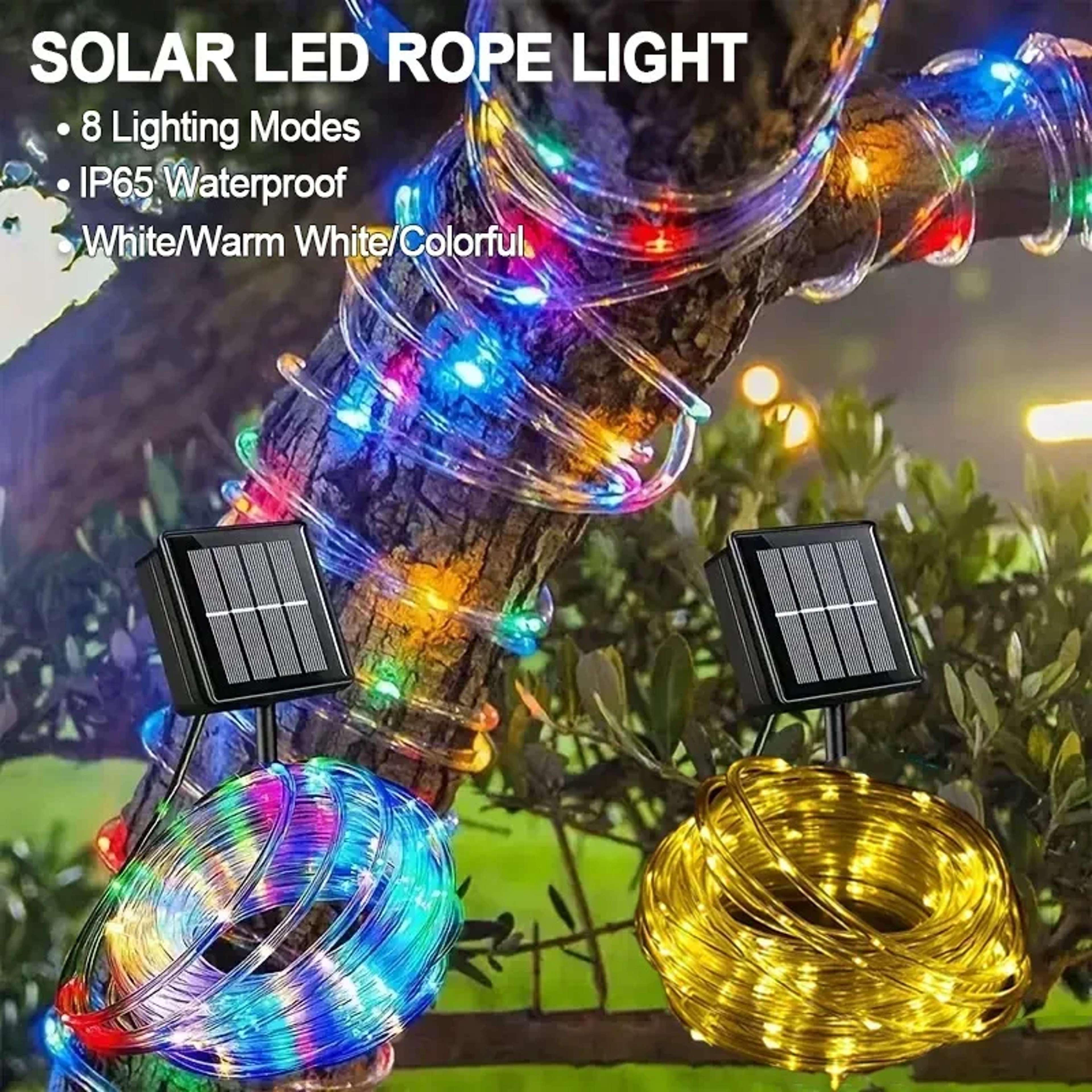 Solar Rope Lights, Solar LED Light Path Deck Outdoor Garden, Waterproof Solar String Lights, Outdoor Lighting Strips – view 6
