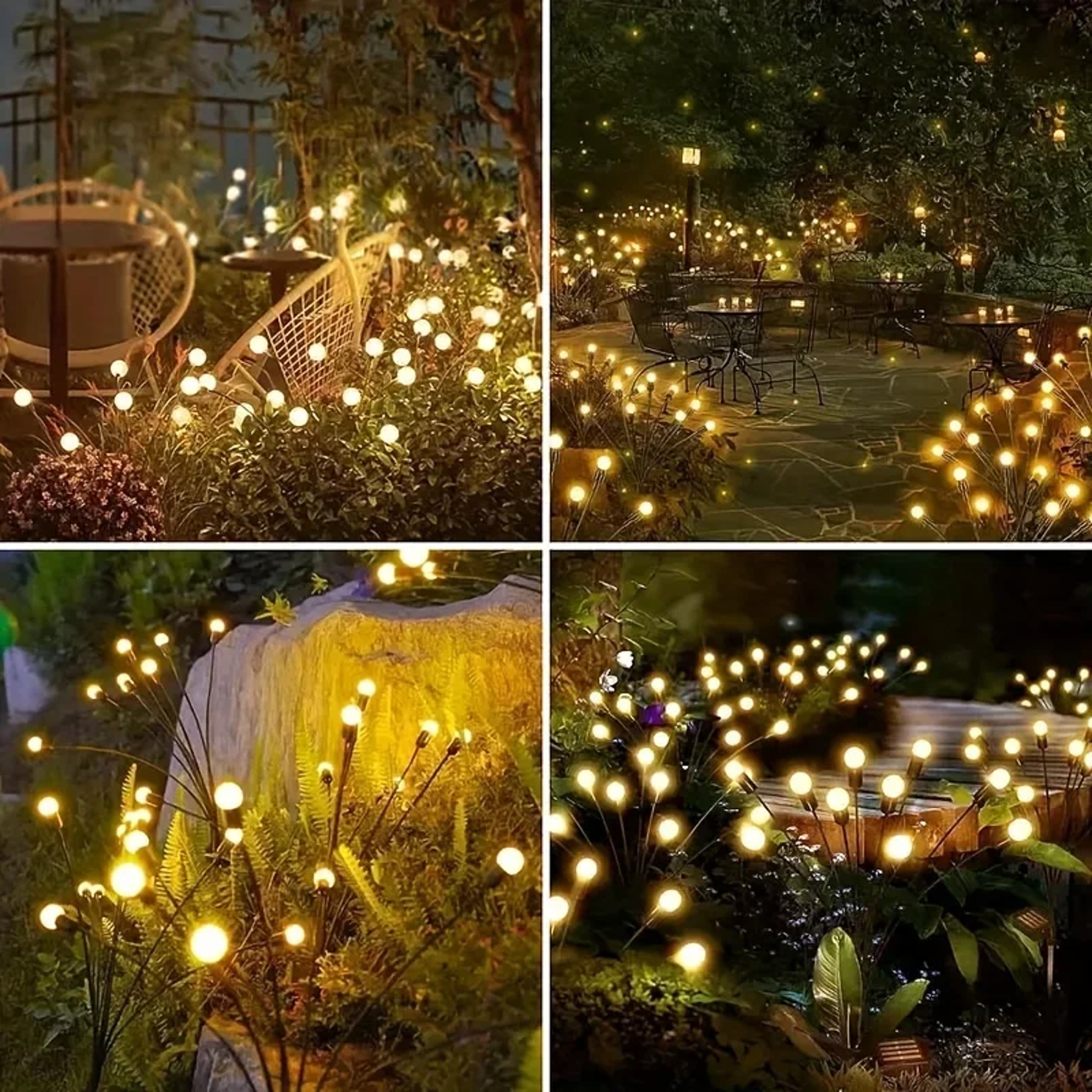 Solar Firefly Lights Outdoor Garden Vibrant Swinging Waterproof Lamps For Pathway Patio Christmas D 4