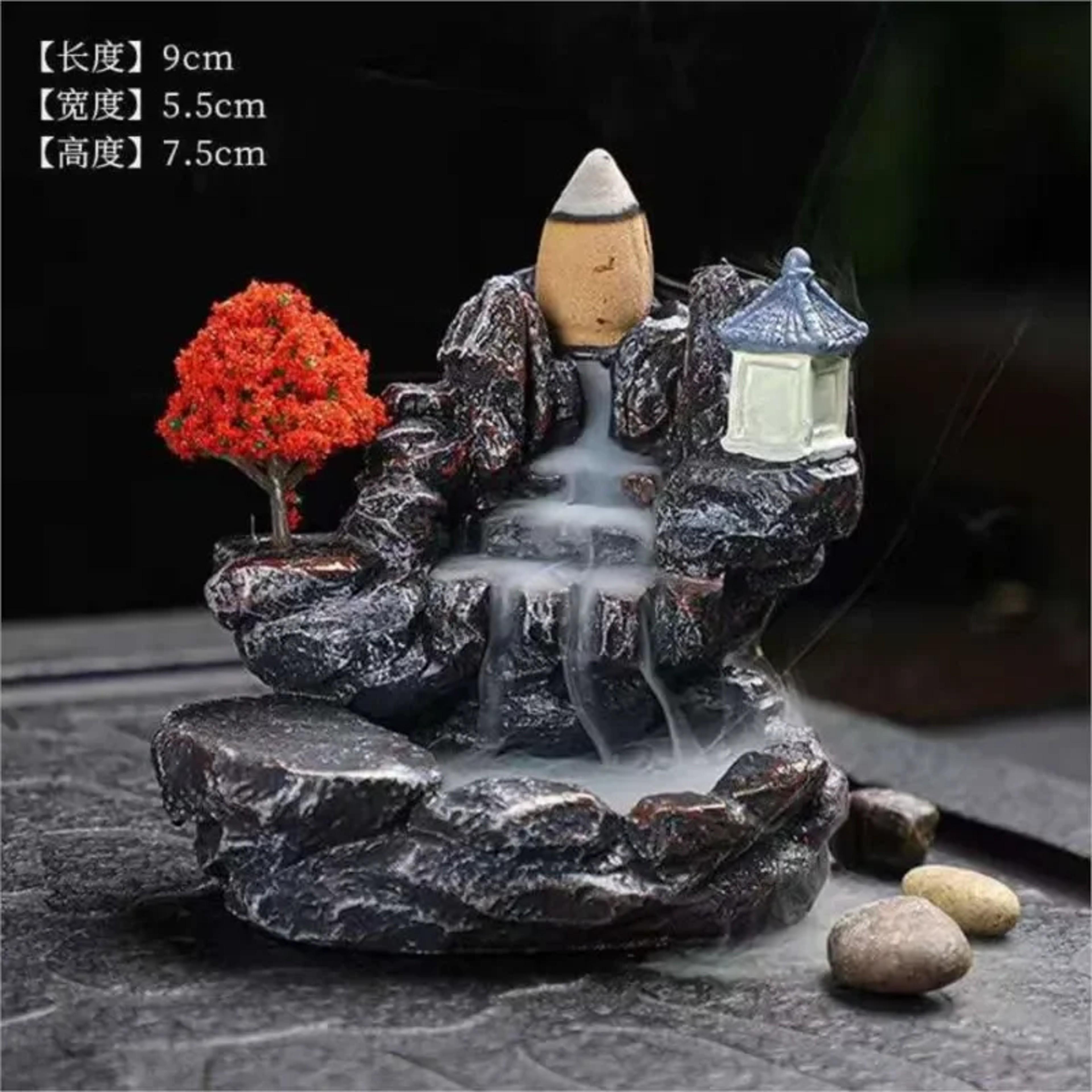 Incense Burner Mountains River Waterfall Fragrance Fireplace Backflow Smoke Zen Censer Holder Decoration for Home – view 5