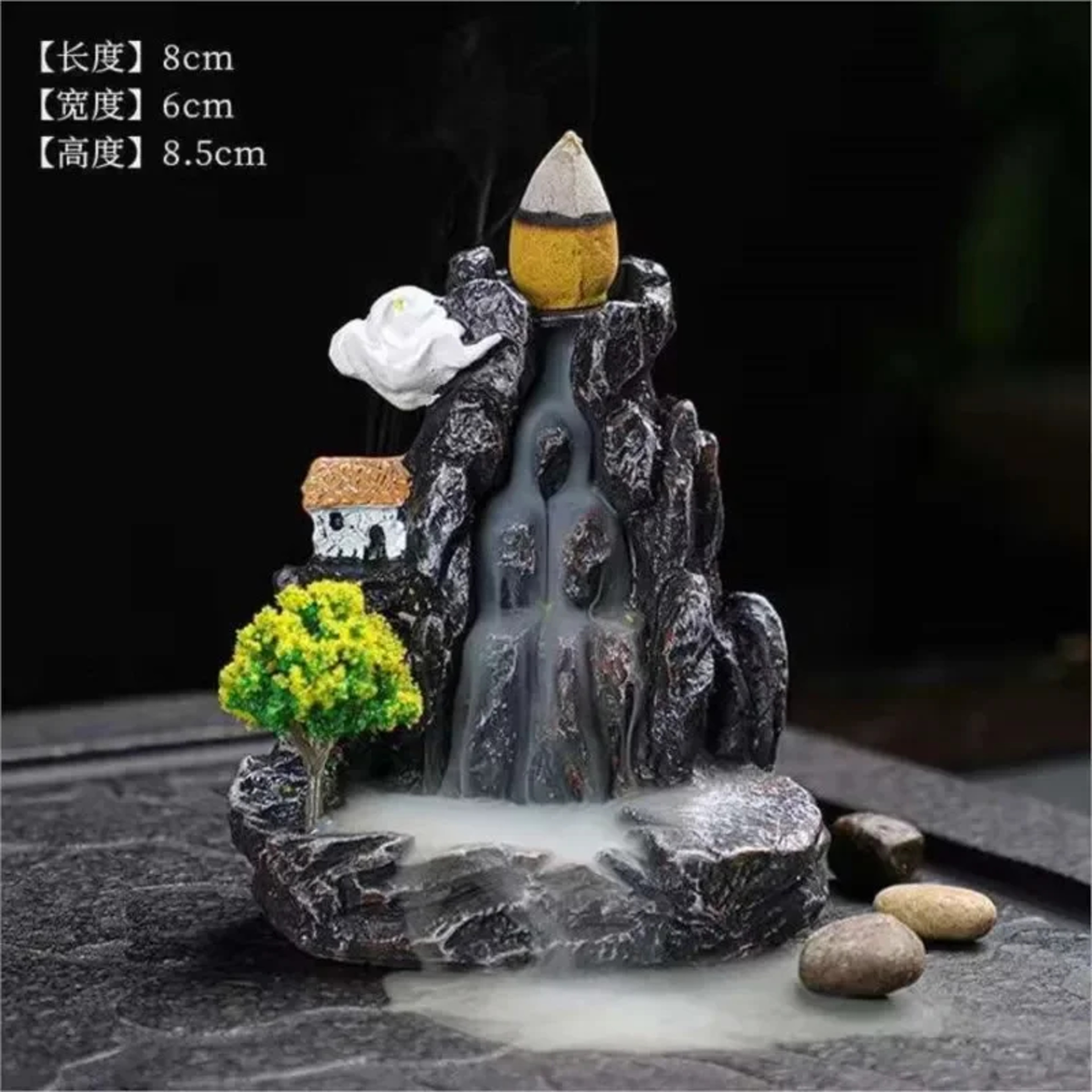 Incense Burner Mountains River Waterfall Fragrance Fireplace Backflow Smoke Zen Censer Holder Decoration for Home – view 6