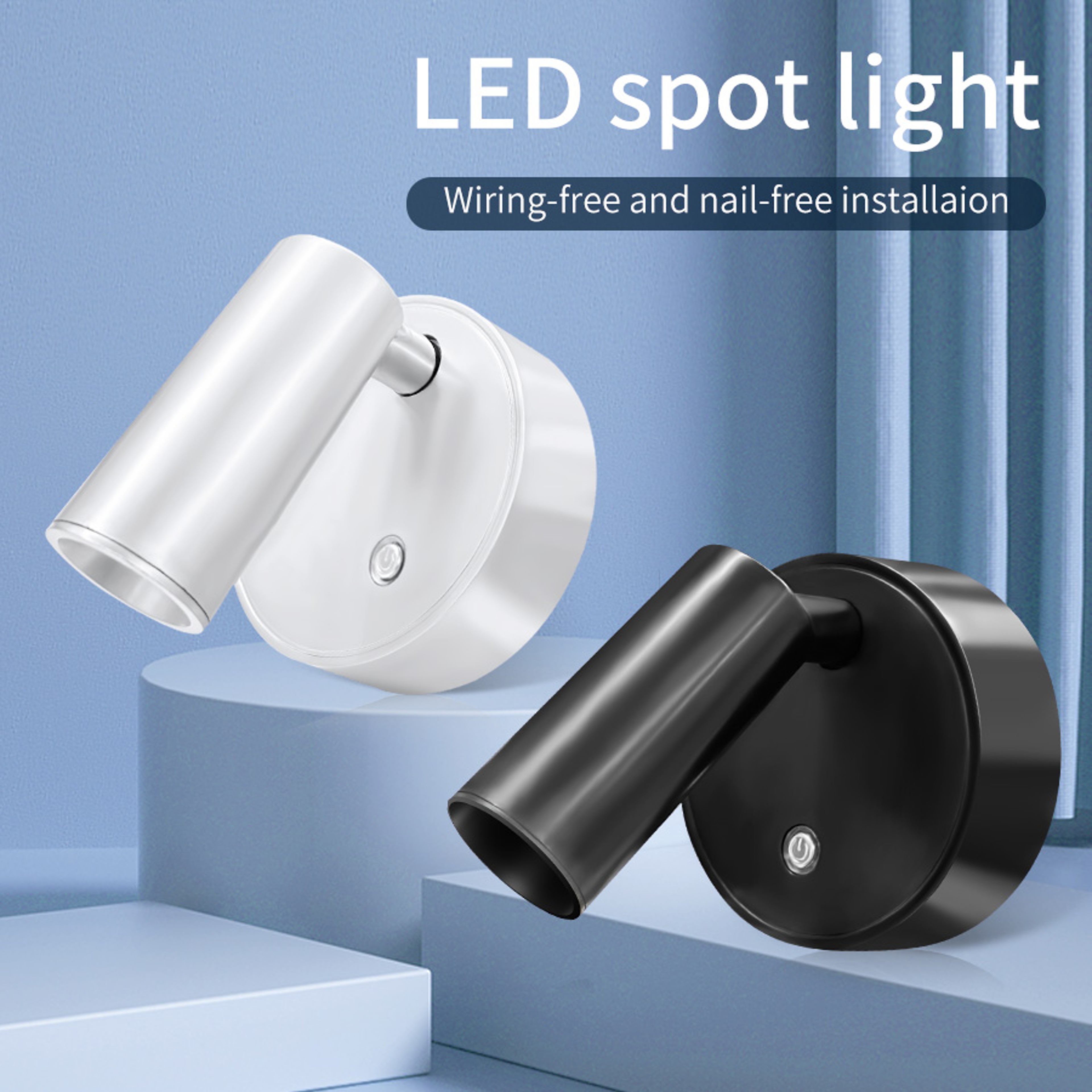 Rechargeable Magnetic Suction Lamp Wireless Bedroom Bedside Reading Lamp Mural Wall Washing Spotlig 2