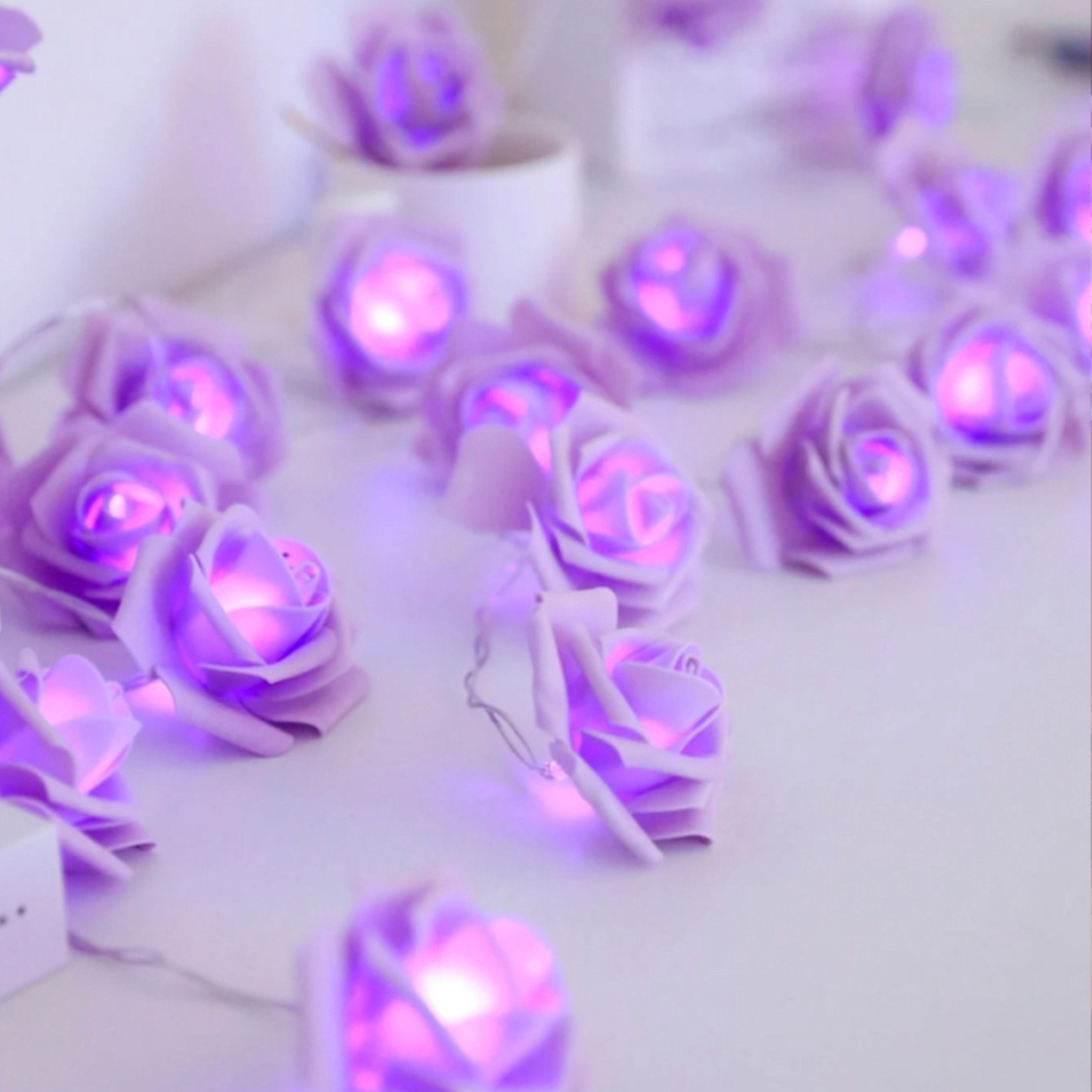 Rose Flower String Lights BatteryPowered Lights For Bedroom Living Room Valentines Day Romantic Atm 2