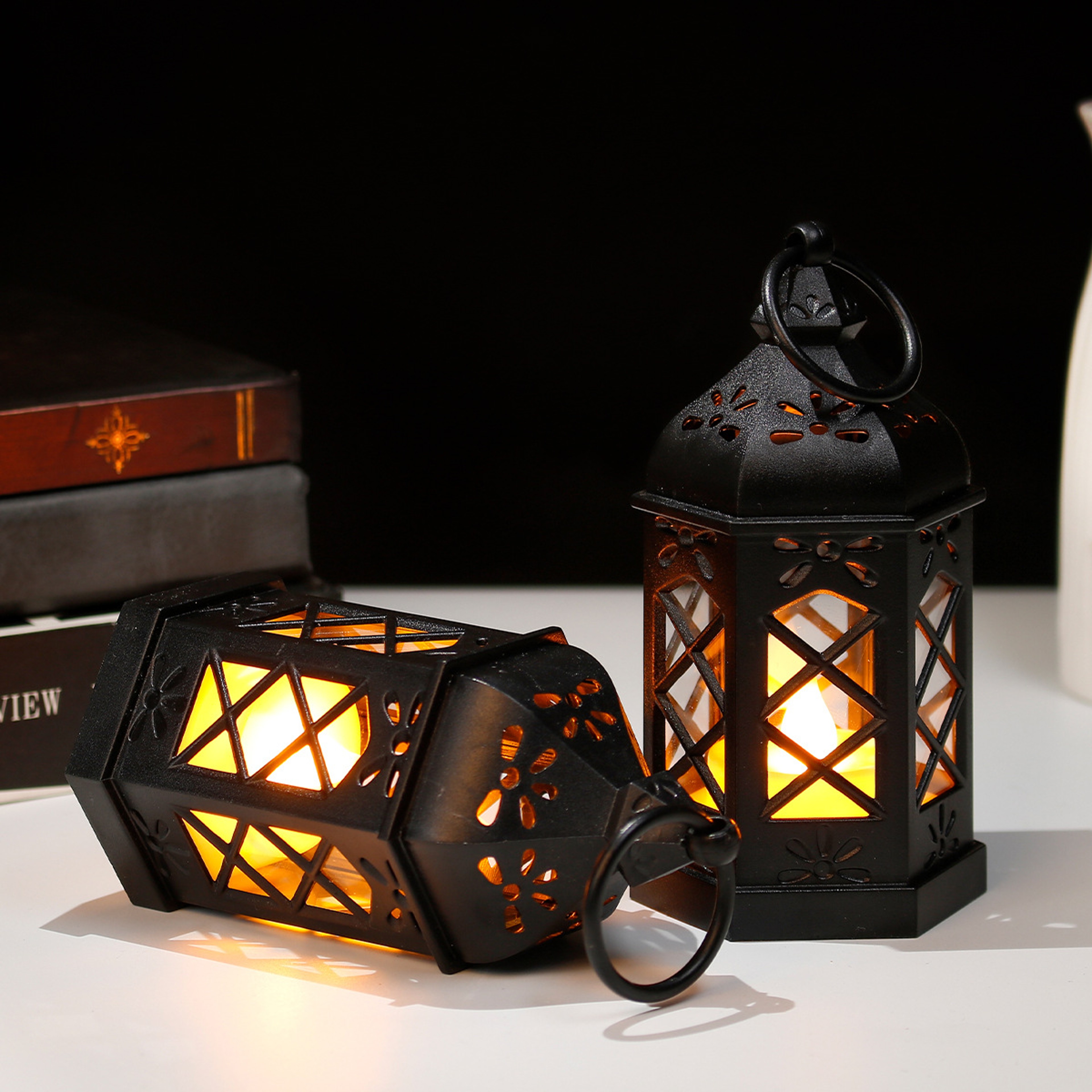 LED Mini Hexagonal Wind Light Simulation Candle Light Decorative Atmosphere Light For Home Party Sm 4