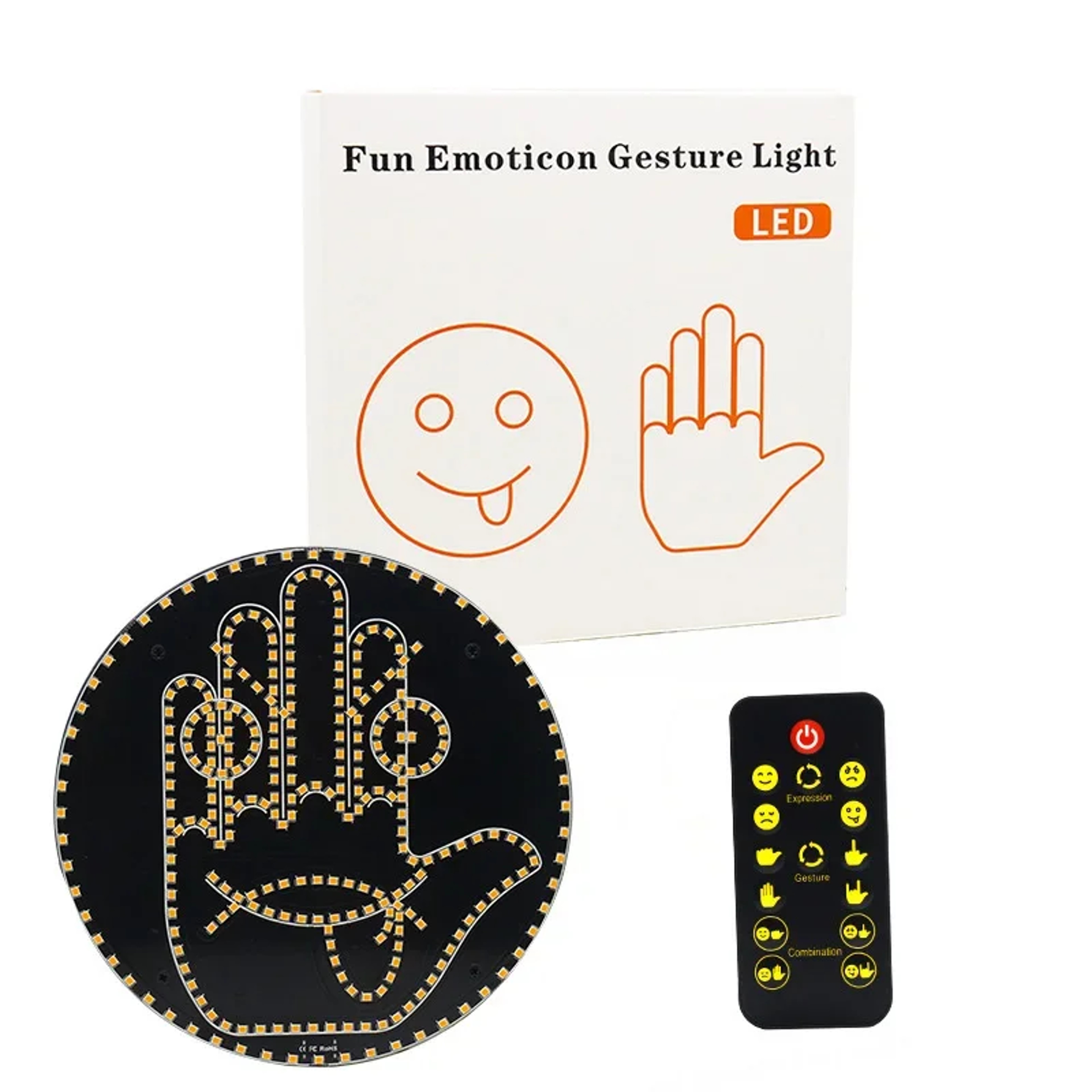 Creative Fun Car Gesture Finger Lights Lamp Anti Rear End Collision Car Warning Lights Interactive  5
