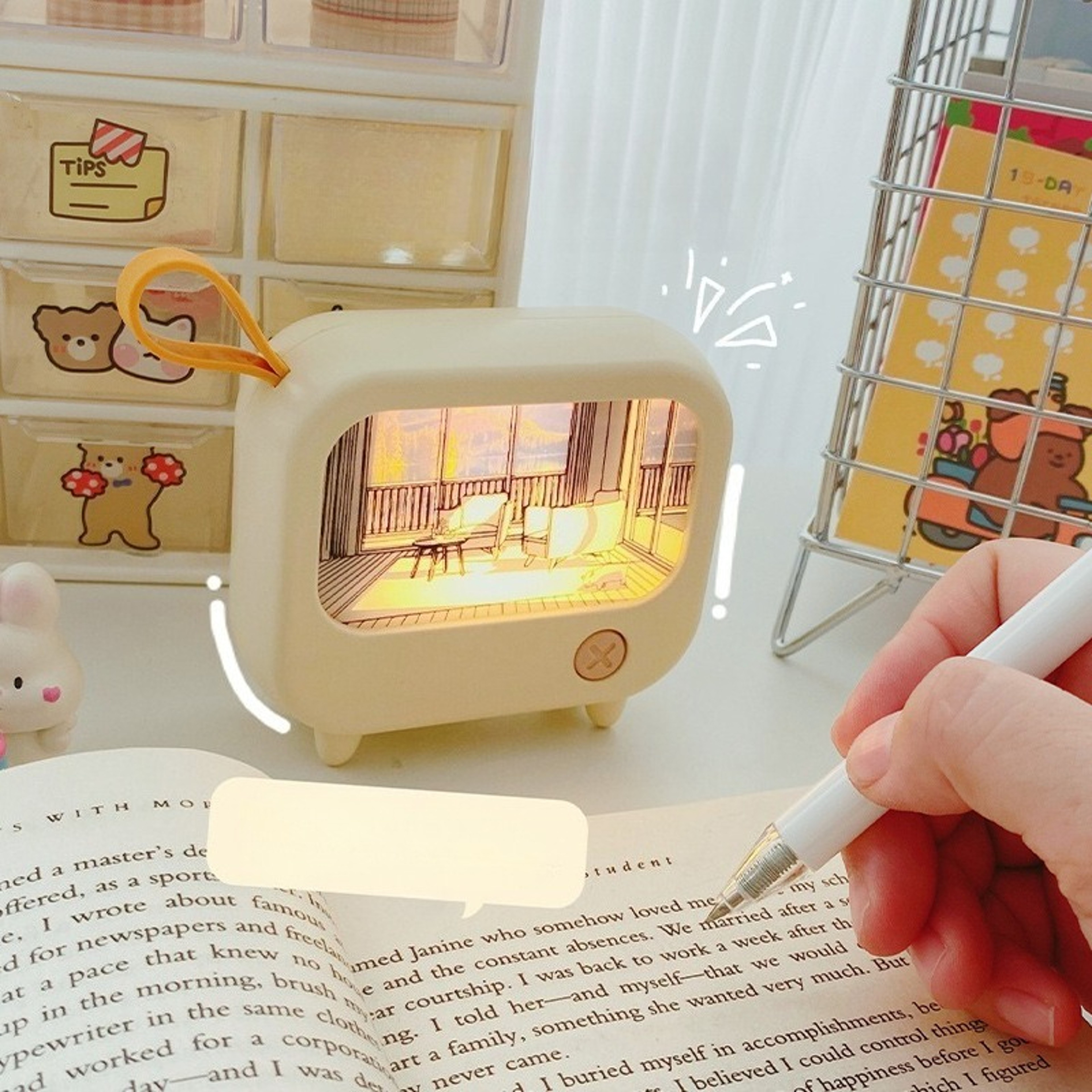 USB Rechargeable Creative Painting Atmosphere Lighting Mini Night Light Ornament For Bedside Bedroo 0