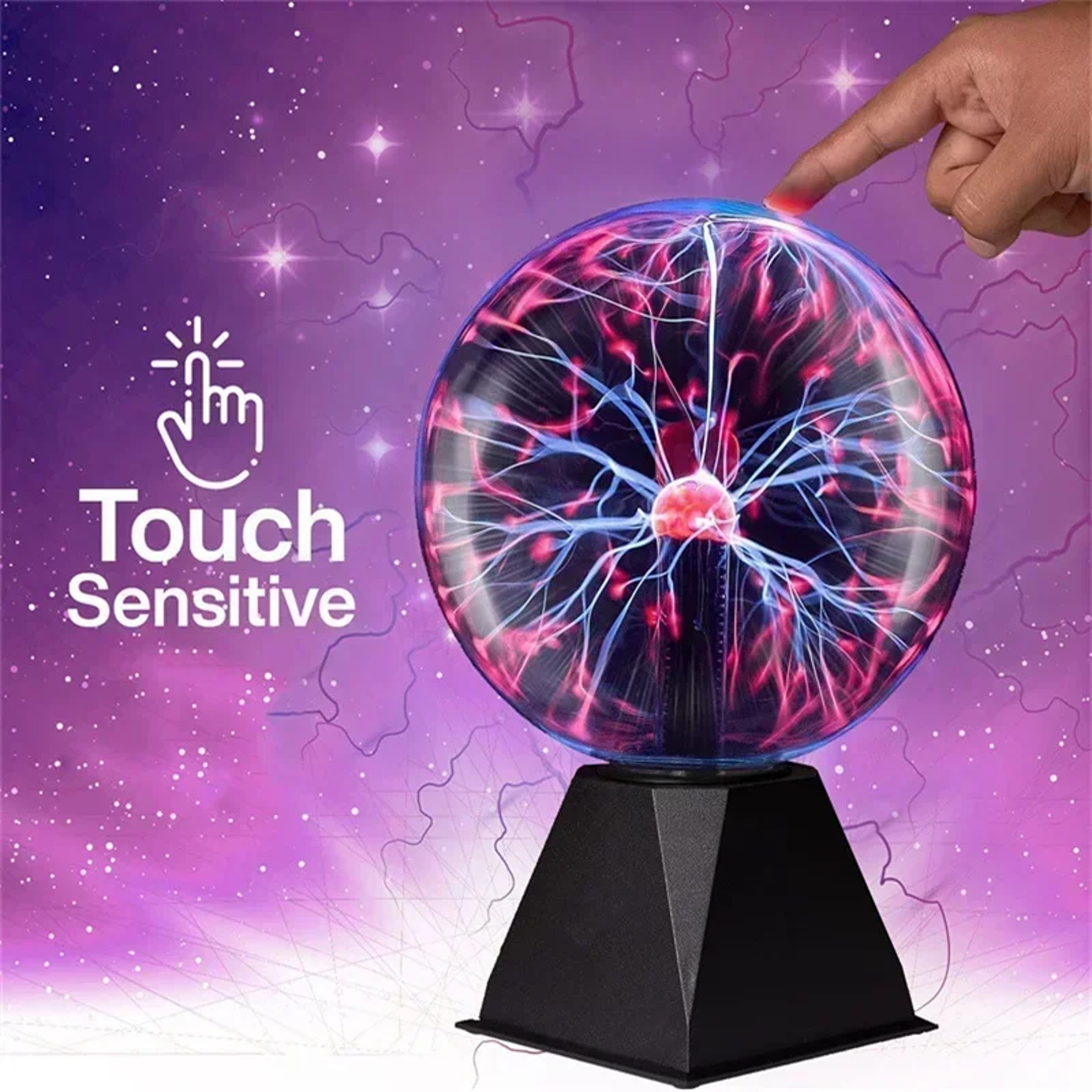 Voice Controlled Electrostatic Ball Lamp, Magic Plasma Light, USB Powered Radiant Ball Night Light for Atmosphere – view 2