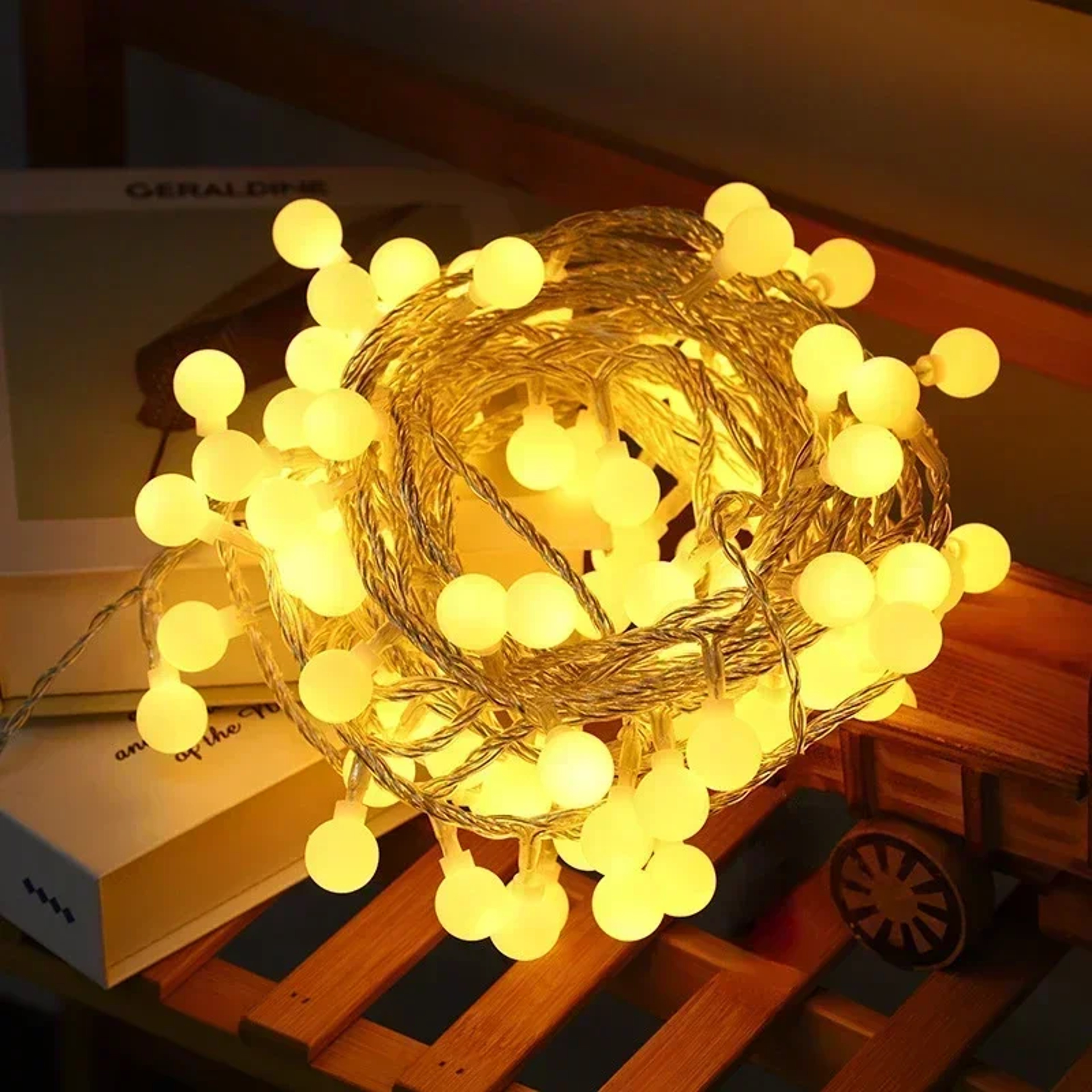 Battery Powered White Ball String Lights Wedding Garland Lamp For Garden Room Christmas And New Yea 3